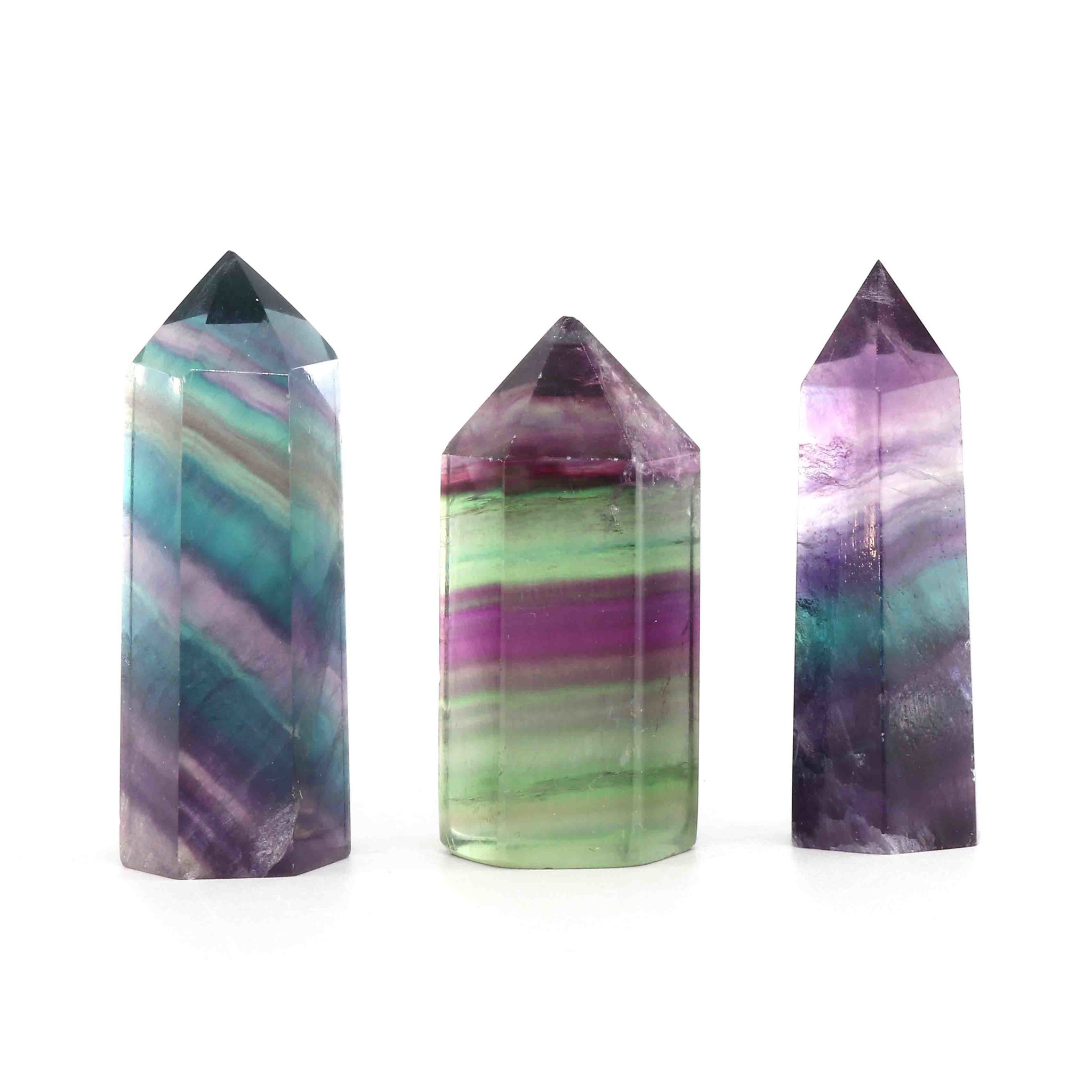 Image de Fluorit (Regenbogen) Spitzen poliert, 5cm