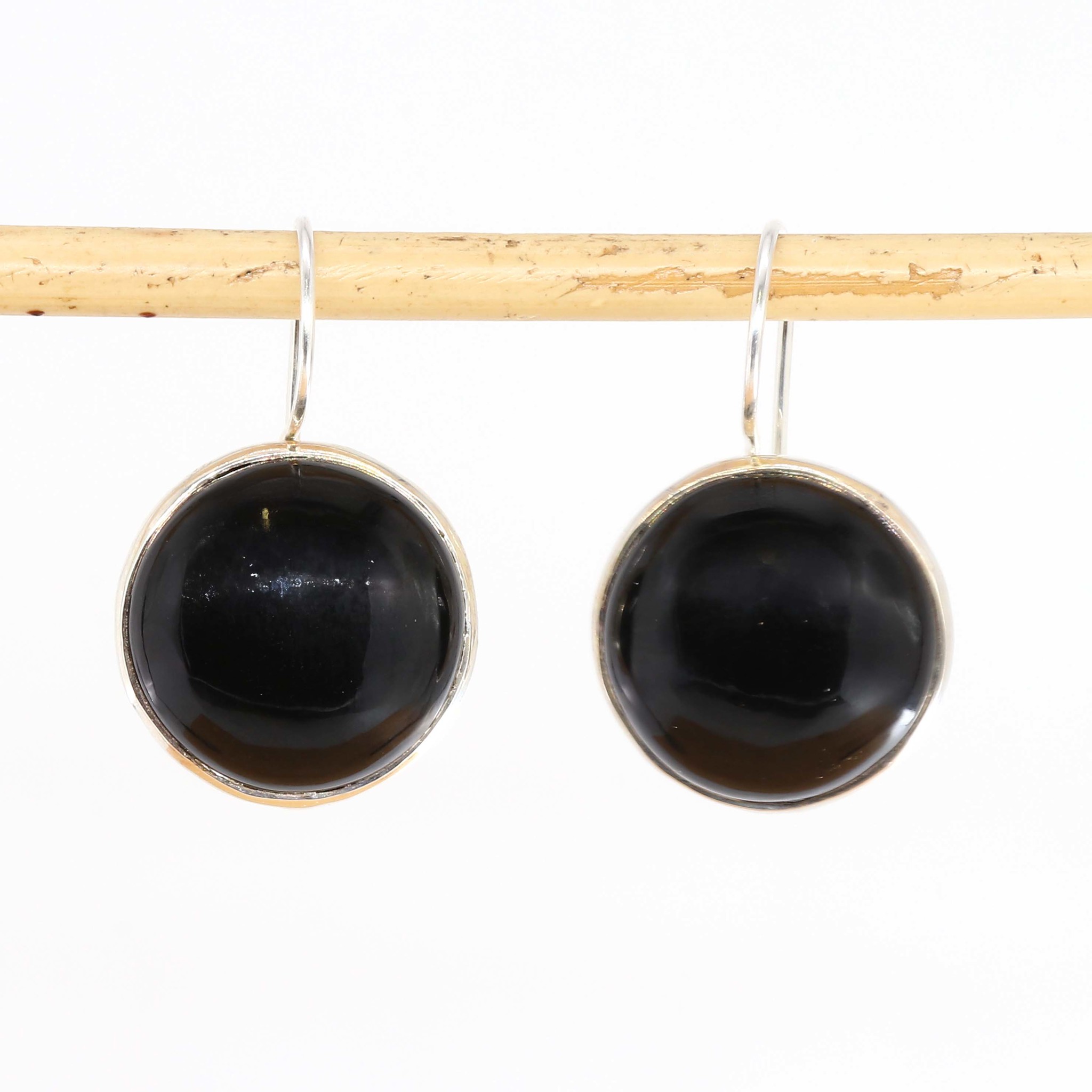 Image de "Cabochon". Onyx. Ohrringe. Silber 925