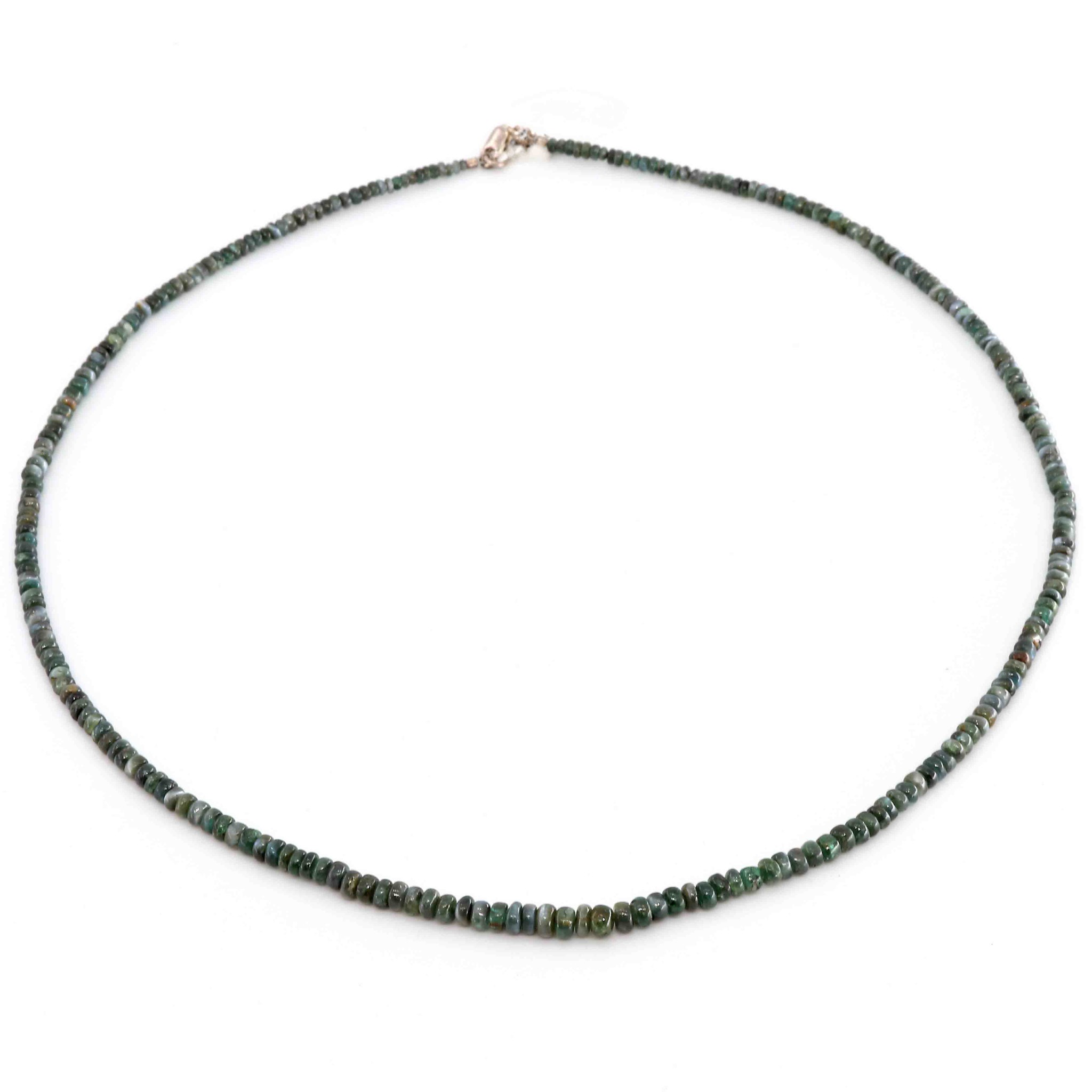 Immagine di Chrysoberyll Katzenauge Button  3-5mm verlaufend Halskette mit Silberverschluss