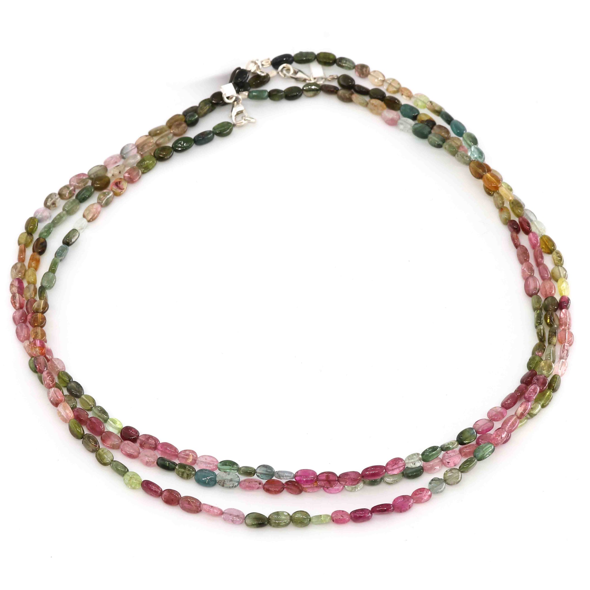 Immagine di Turmalin farbig Oval  4mm Halskette mit Silberverschluss
