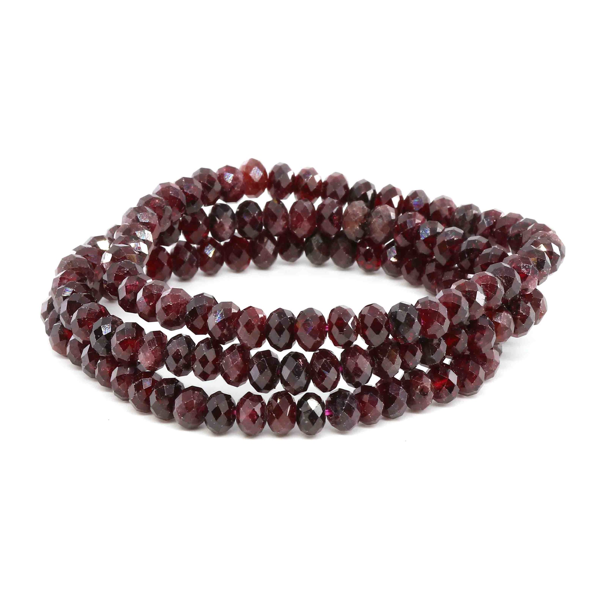 Immagine di Granat (rot) fac. Button  6mm Armband