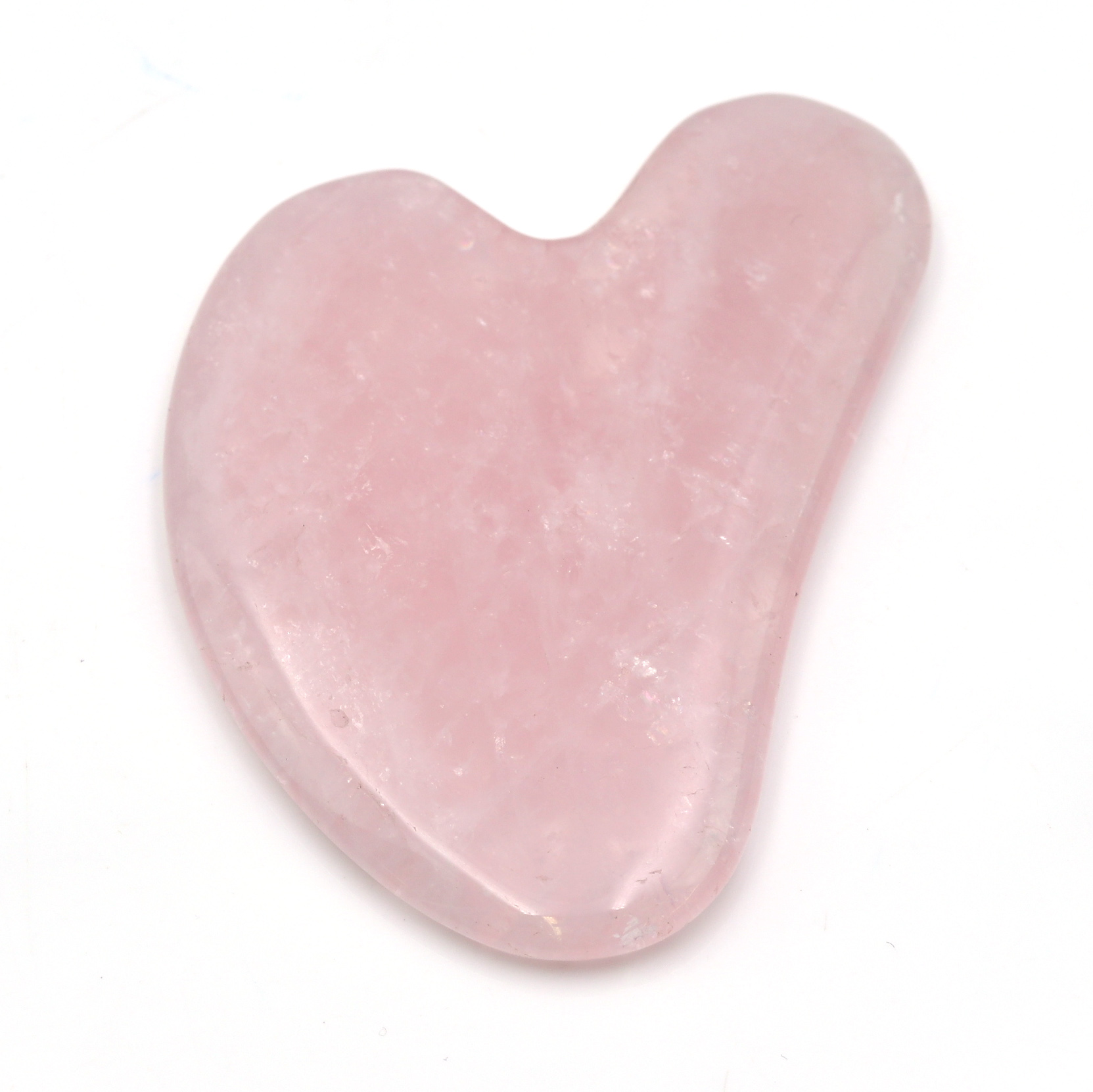 Bild von Rosenquarz Gua Sha Massage Form 8x5cm