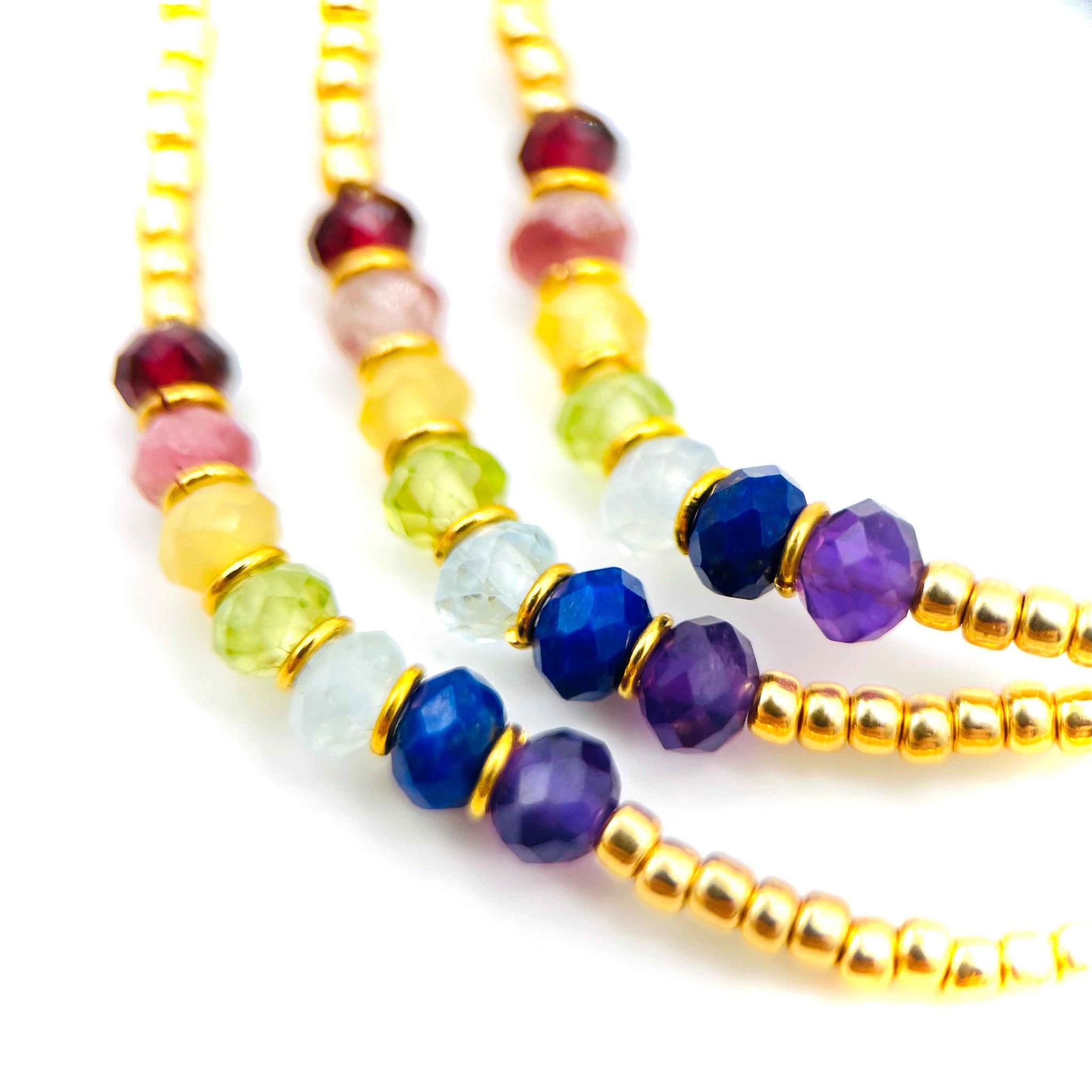 Bild von Chakra fac. Button  4mm mit Miyuki Perlen Armband