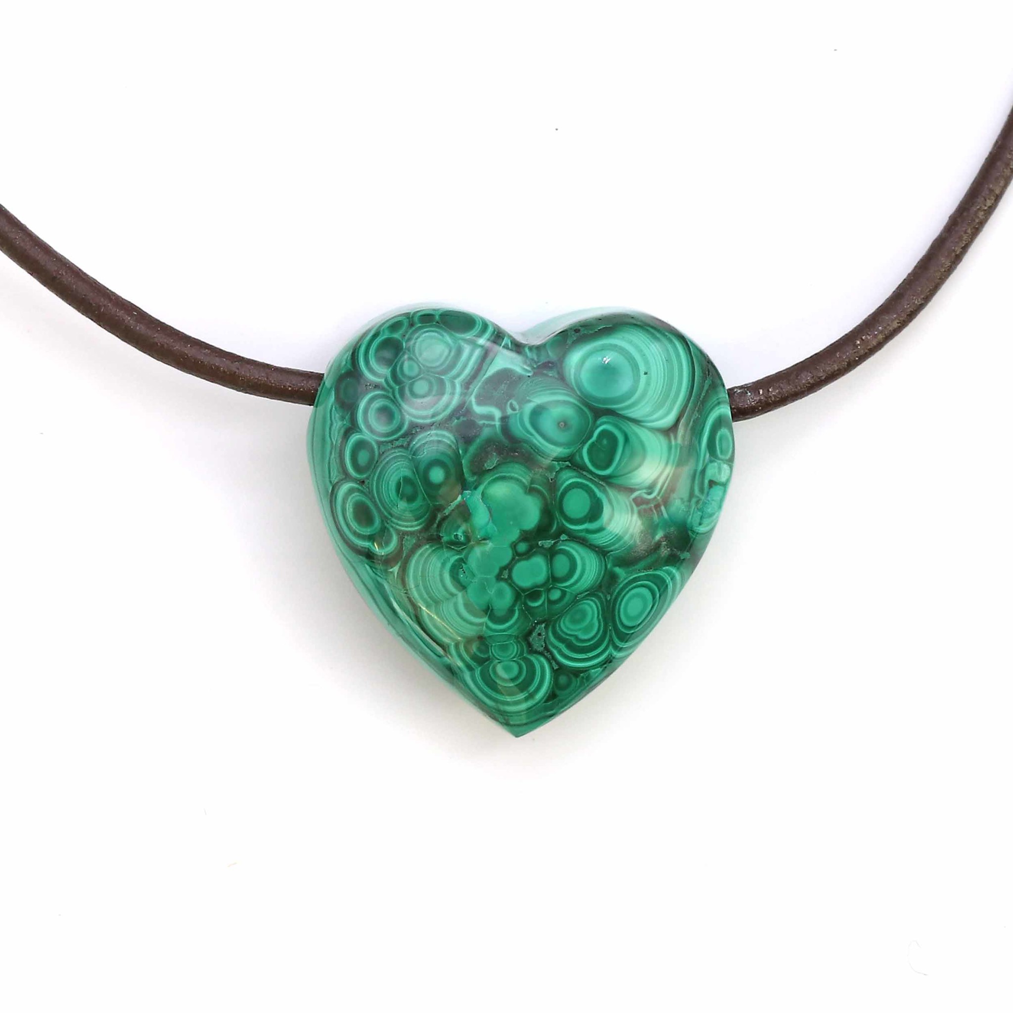 Bild von Malachit "Love Hearts" 26x26 mit Loch Anhänger
