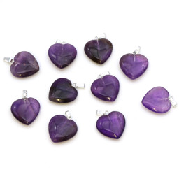 Zeige Details für Amethyst "Love Hearts" 20x6mm Anhänger mit Metallöse Bild von Amethyst "Love Hearts" 20x6mm Anhänger mit Metallöse