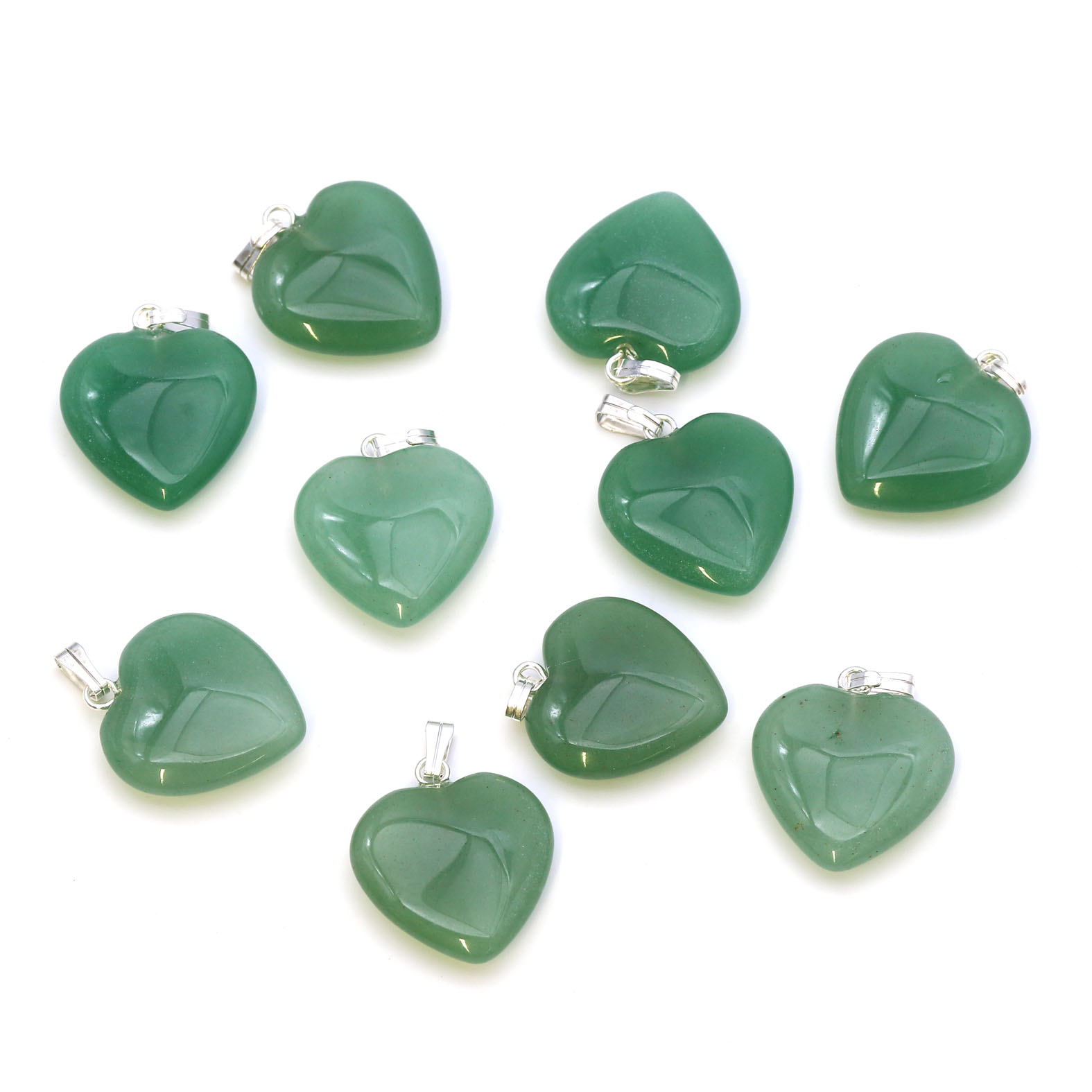 Image de Aventurine "Love Hearts" 20x6mm Pendentif avec oeillet métallique