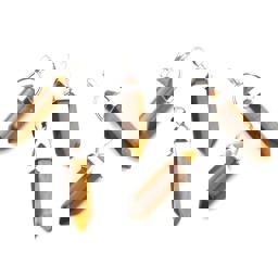 Zeige Details für Tigerauge Doppelender Spitze 30x10mm Anhänger mit Metallöse Bild von Tigerauge Doppelender Spitze 30x10mm Anhänger mit Metallöse