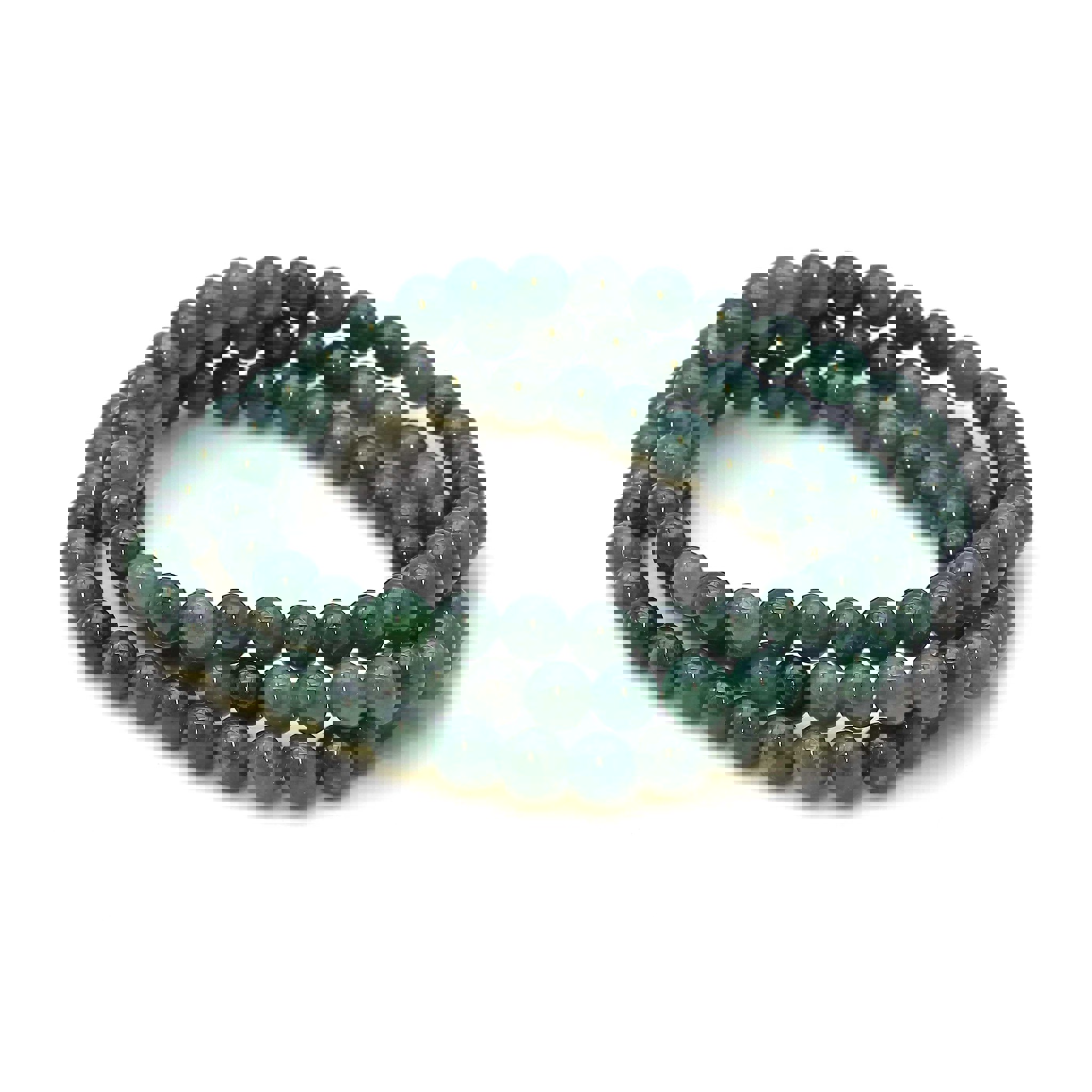 Bild von Moosachat Kugeln  6mm Armband
