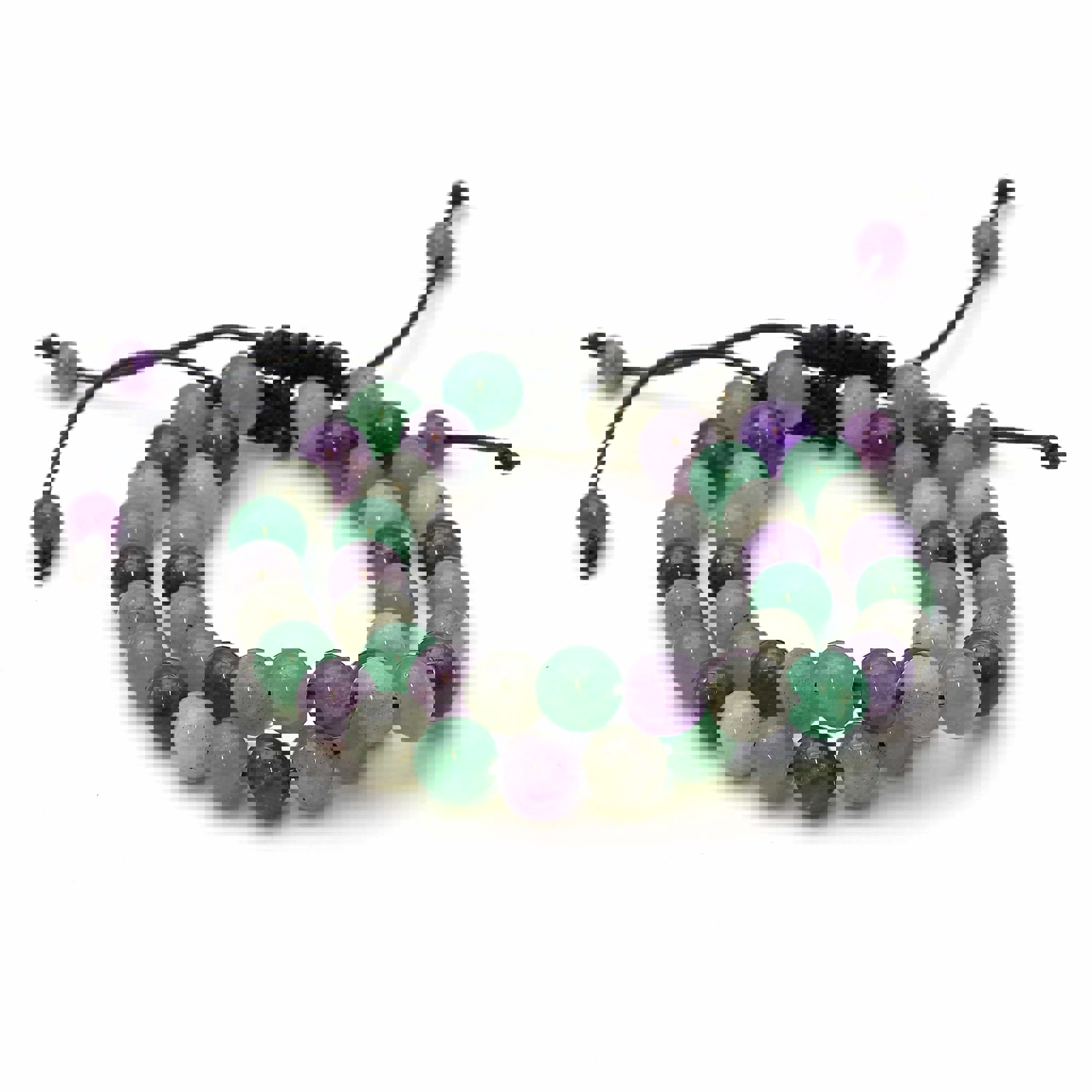 Image de Bracelet "Maitri" Améthyste, Aventurine &amp; Labradorite boules 8mm