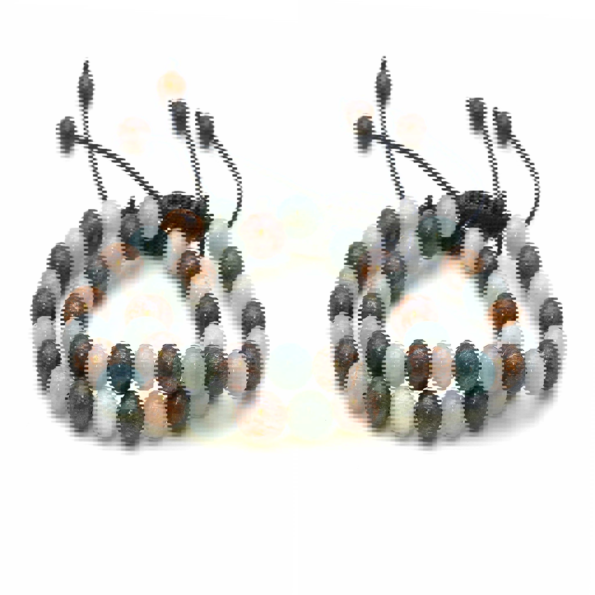 Image de Bracelet "Maitri" Aigue-marine &amp; Bronzite boules 8mm