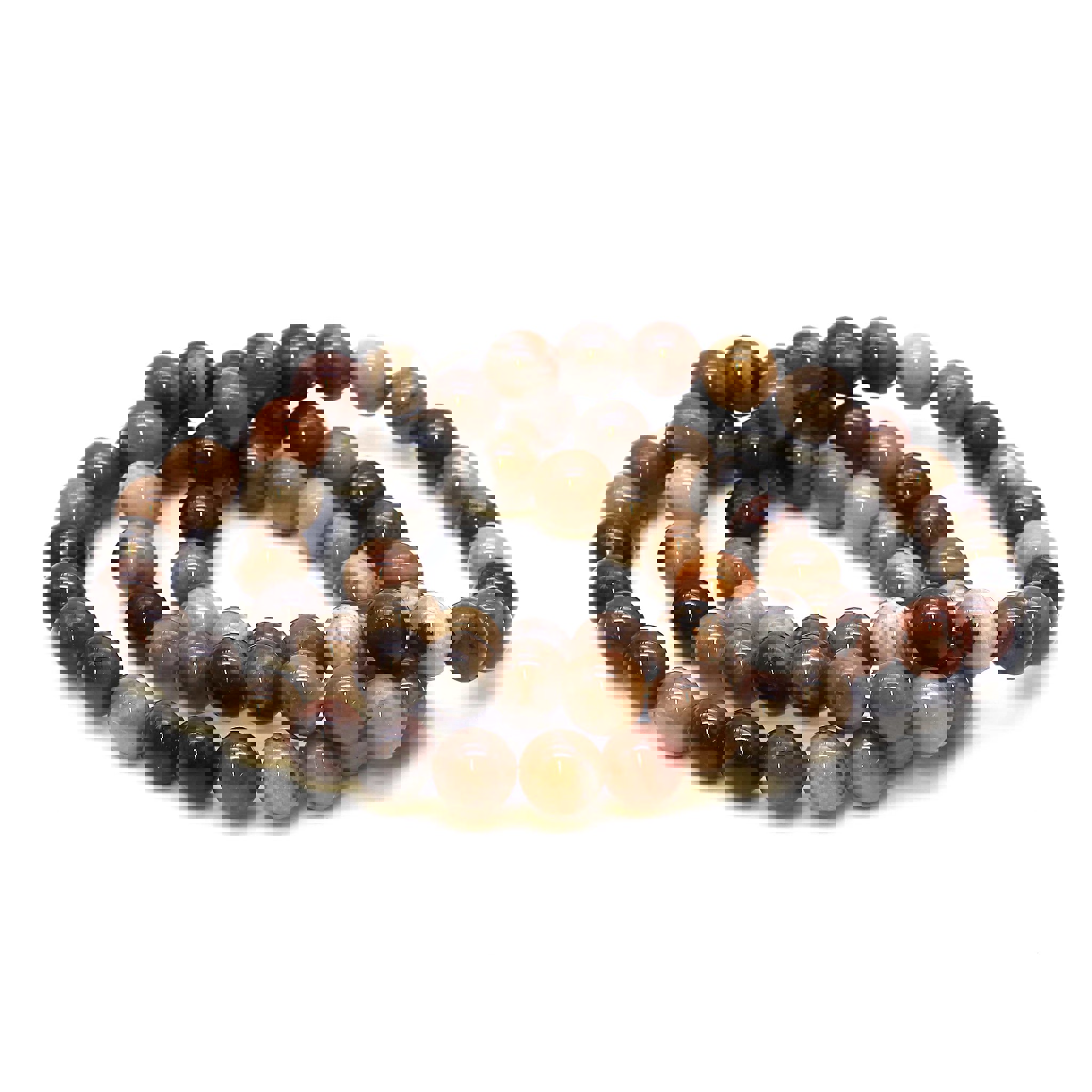 Image de Bois fossilise boules 8mm bracelet
