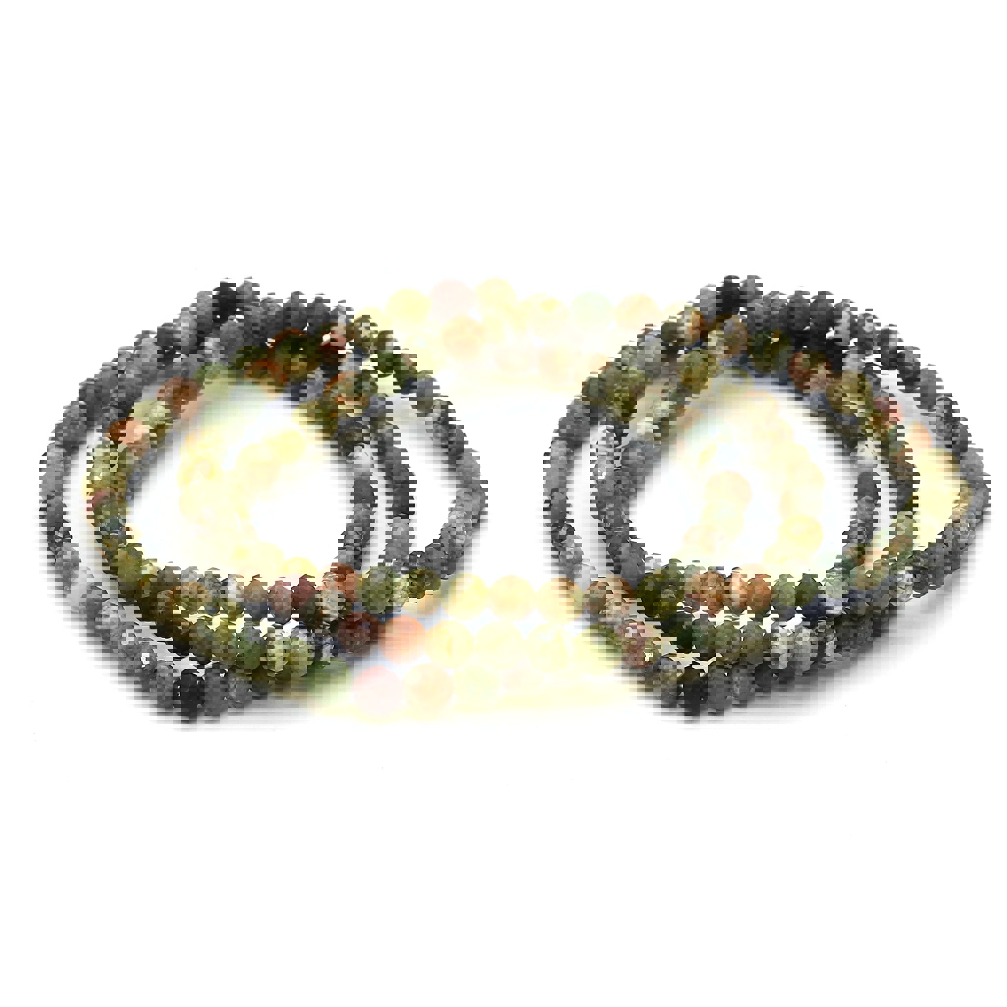 Image de Rhyolite facettée. boules 4mm bracelet