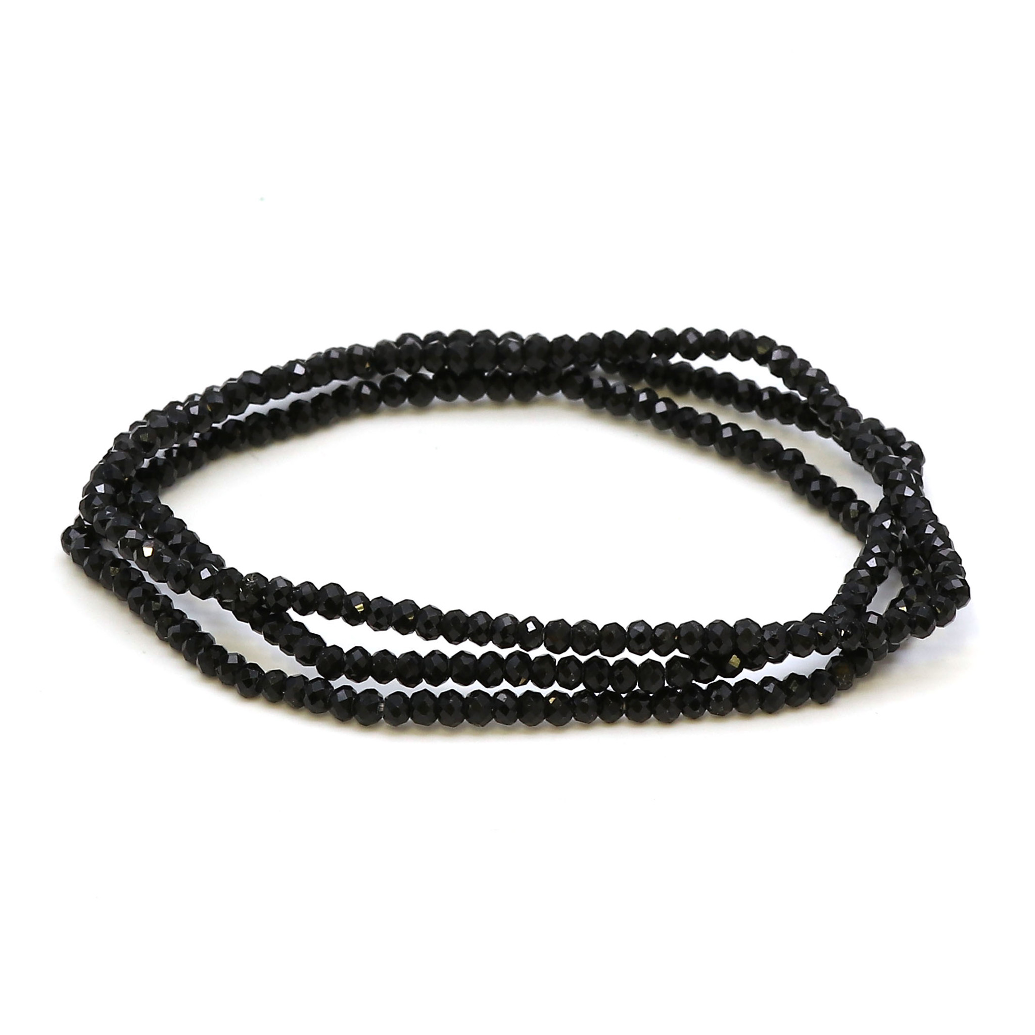 Bild von Turmalin (Schörl) fac. Button  3mm Armband (Diamond-Cut)