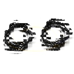 Zeige Details für Turmalin (Schörl) Kugeln  4mm Armband Bild von Turmalin (Schörl) Kugeln  4mm Armband