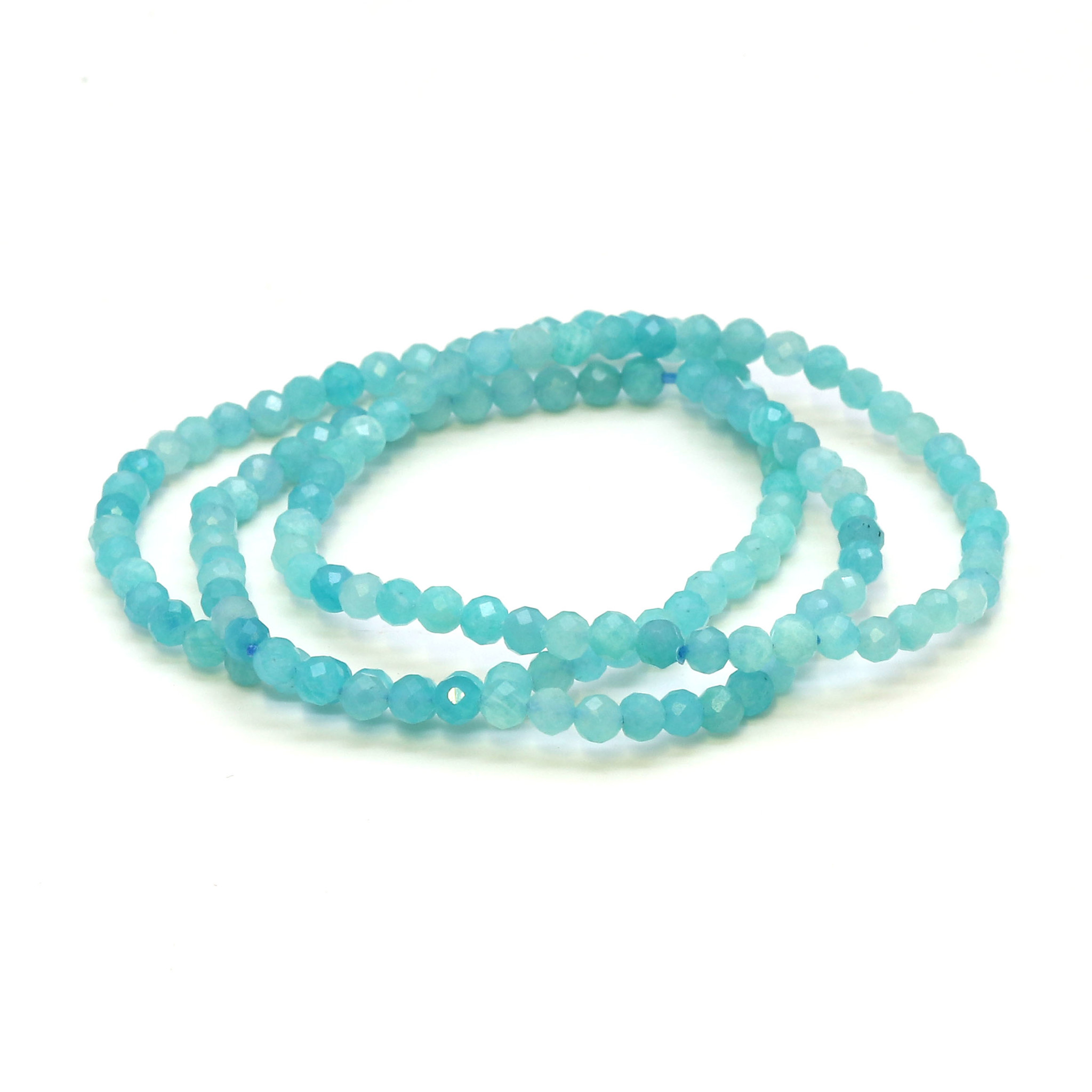 Bild von Amazonit fac. Kugeln  4mm Armband Extra
