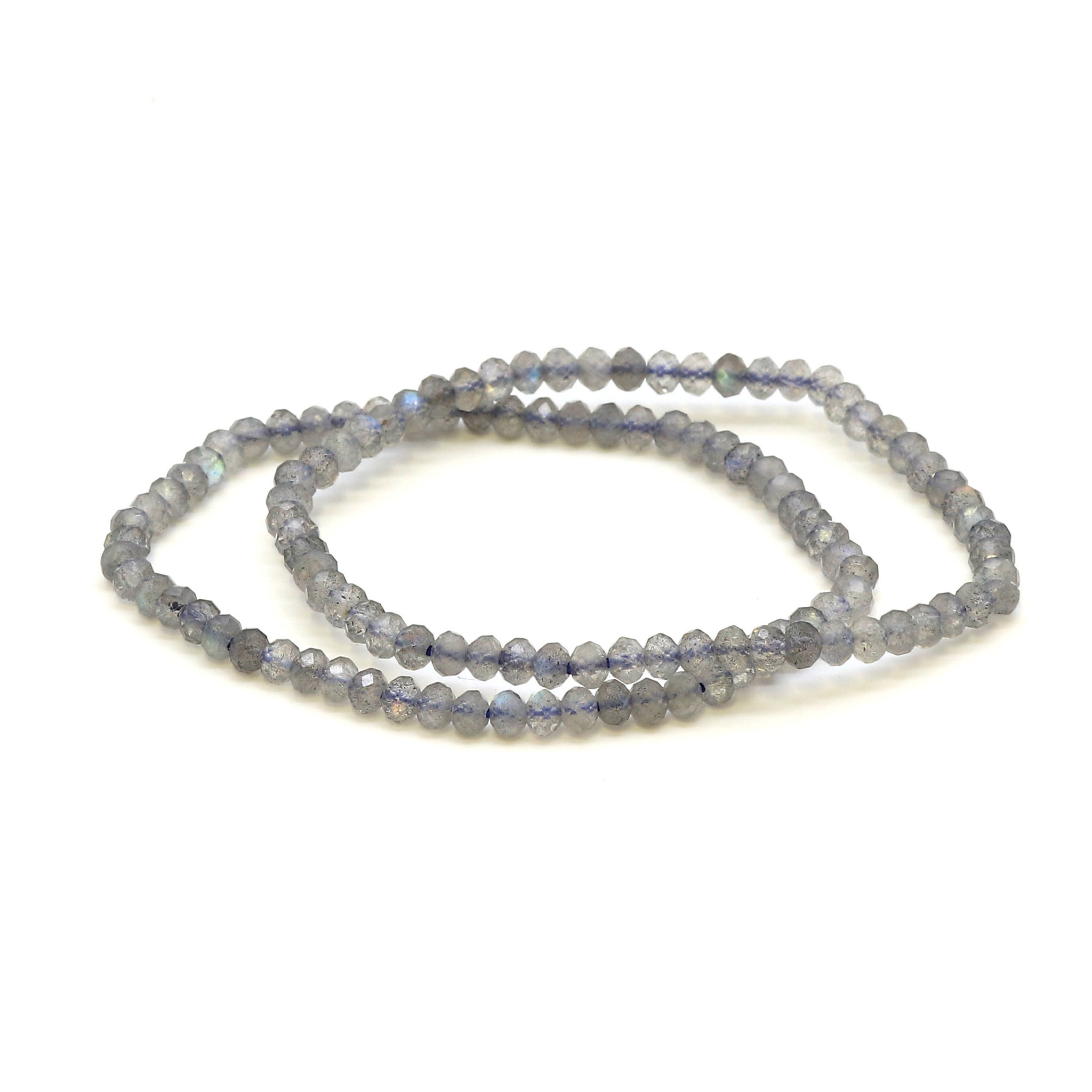 Image de Labradorite facettée. Button 4mm bracelet