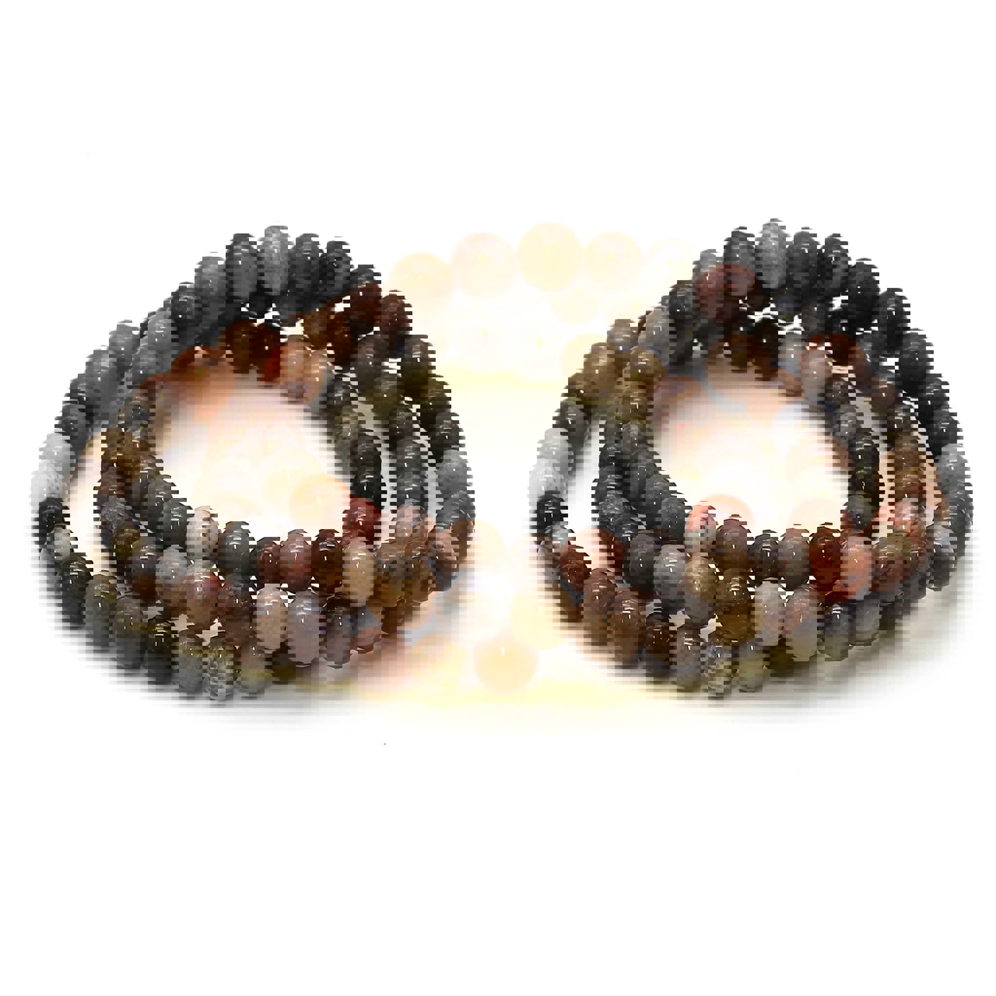 Bild von Versteinertes Holz Kugeln  6mm Armband