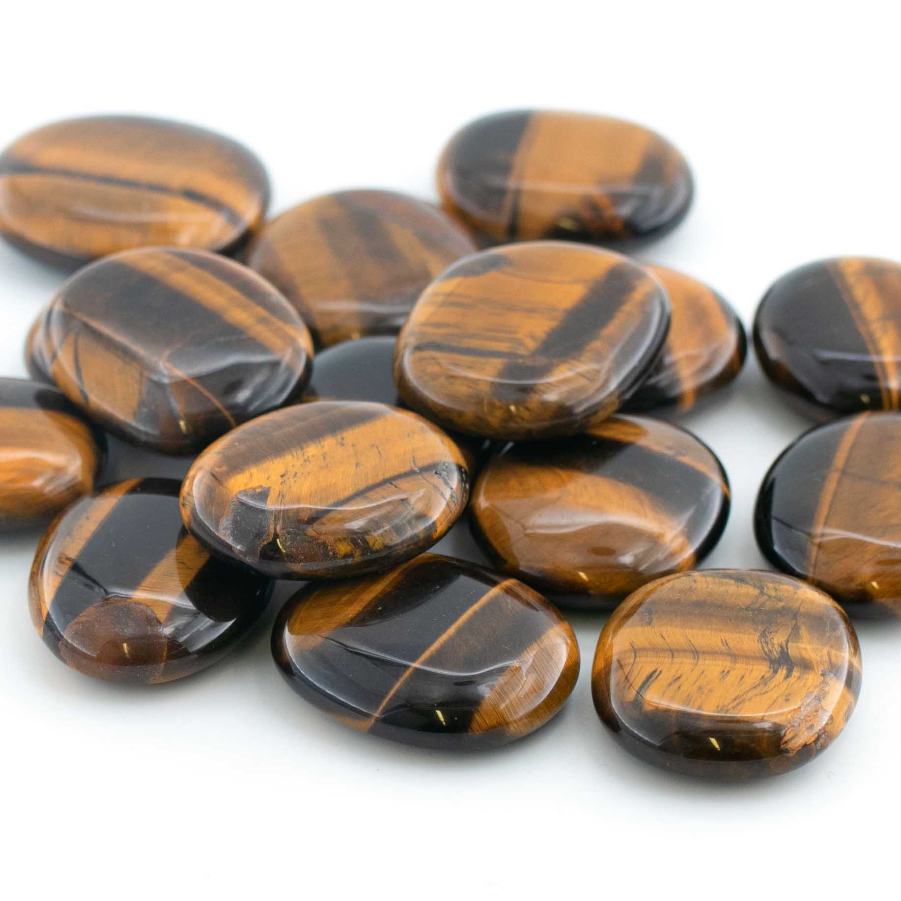 Immagine di Occhio di tigre pietra piatta levigata (PU: 250g)