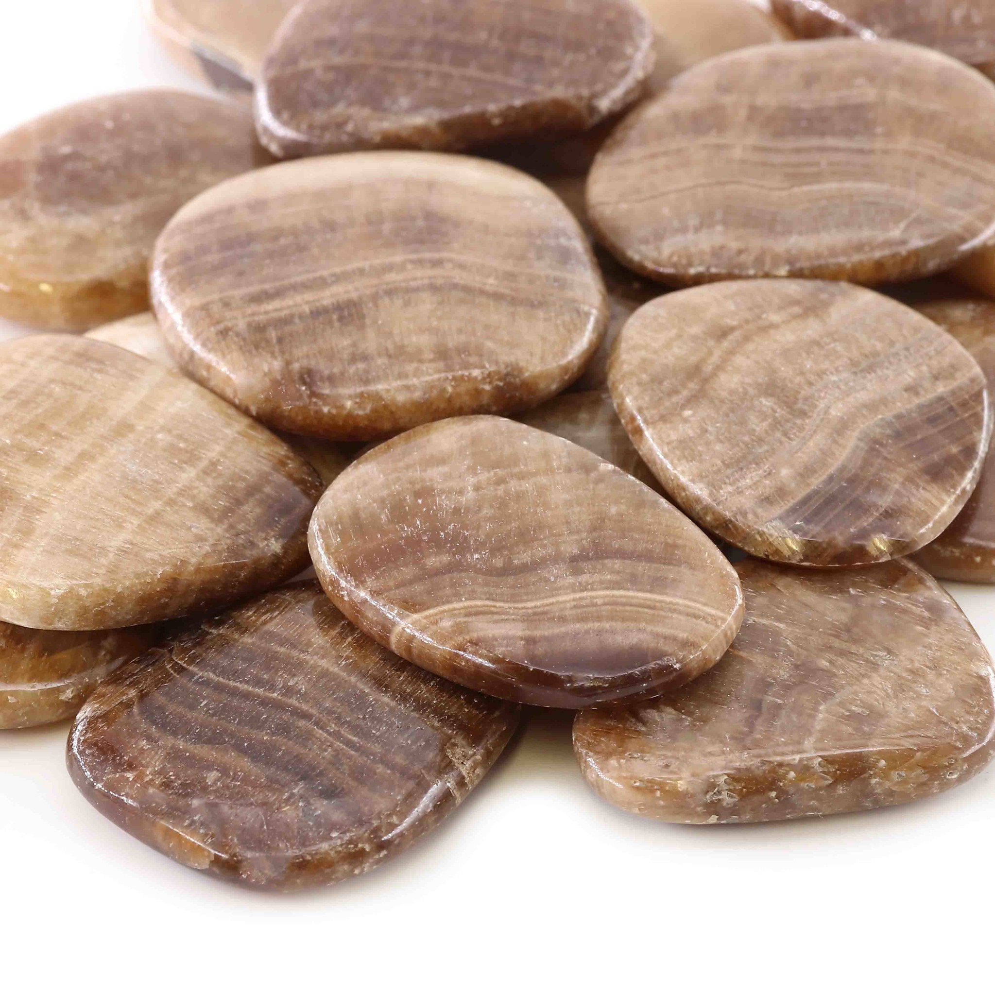 Immagine di Pietra piatta levigata marrone aragonite (PU: 250g)