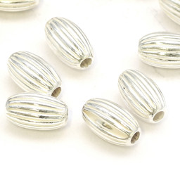 Zeige Details für Oval geriffelt, Silber 925 Bild von Oval geriffelt, Silber 925