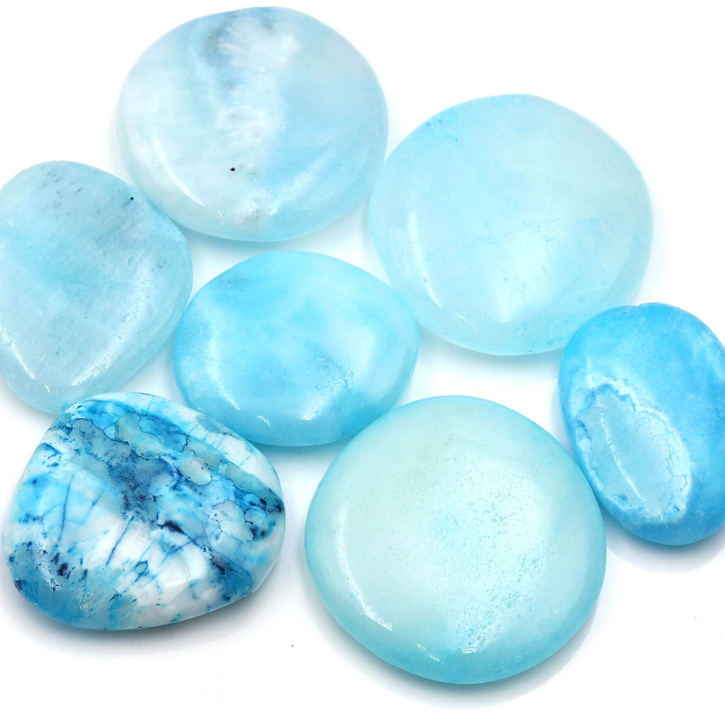 Immagine di Pietra piatta levigata blu Aragonite stabilizzata (PU: 500g)