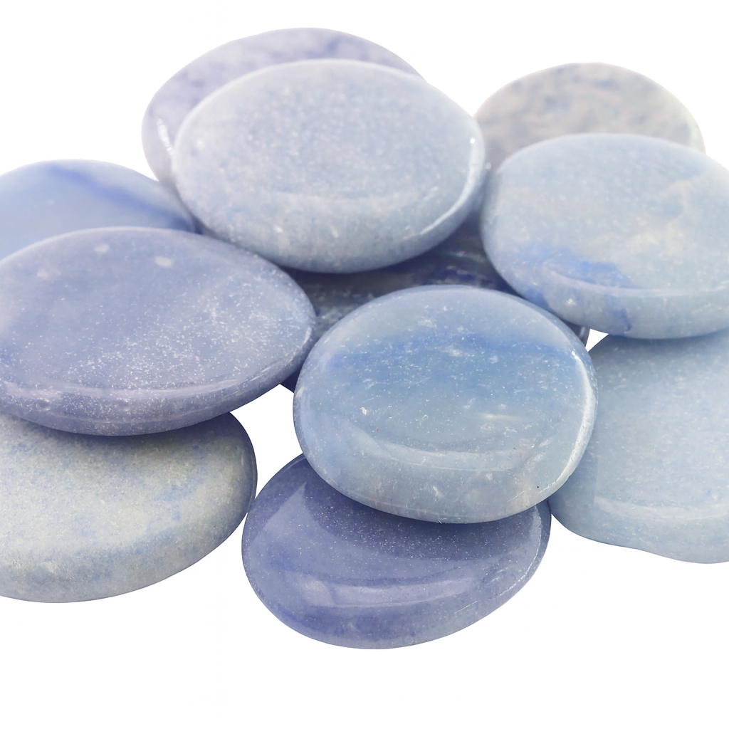 Immagine di Quarzo blu piatta levigata a mano (250g)