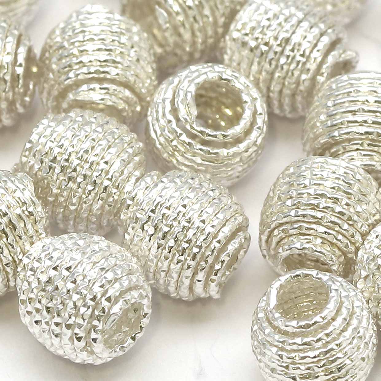 Immagine di Perline tonde satinate, argento 925