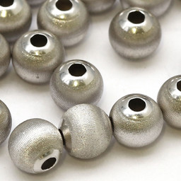 Vedere dettagli per Perline tonde, argento rodiato 925 Immagine di Perline tonde, argento rodiato 925