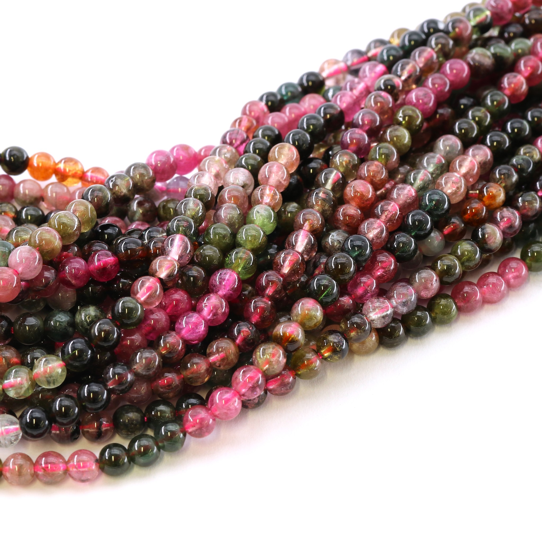 Image de Tourmaline coloree boules 3.5mm fil de perles