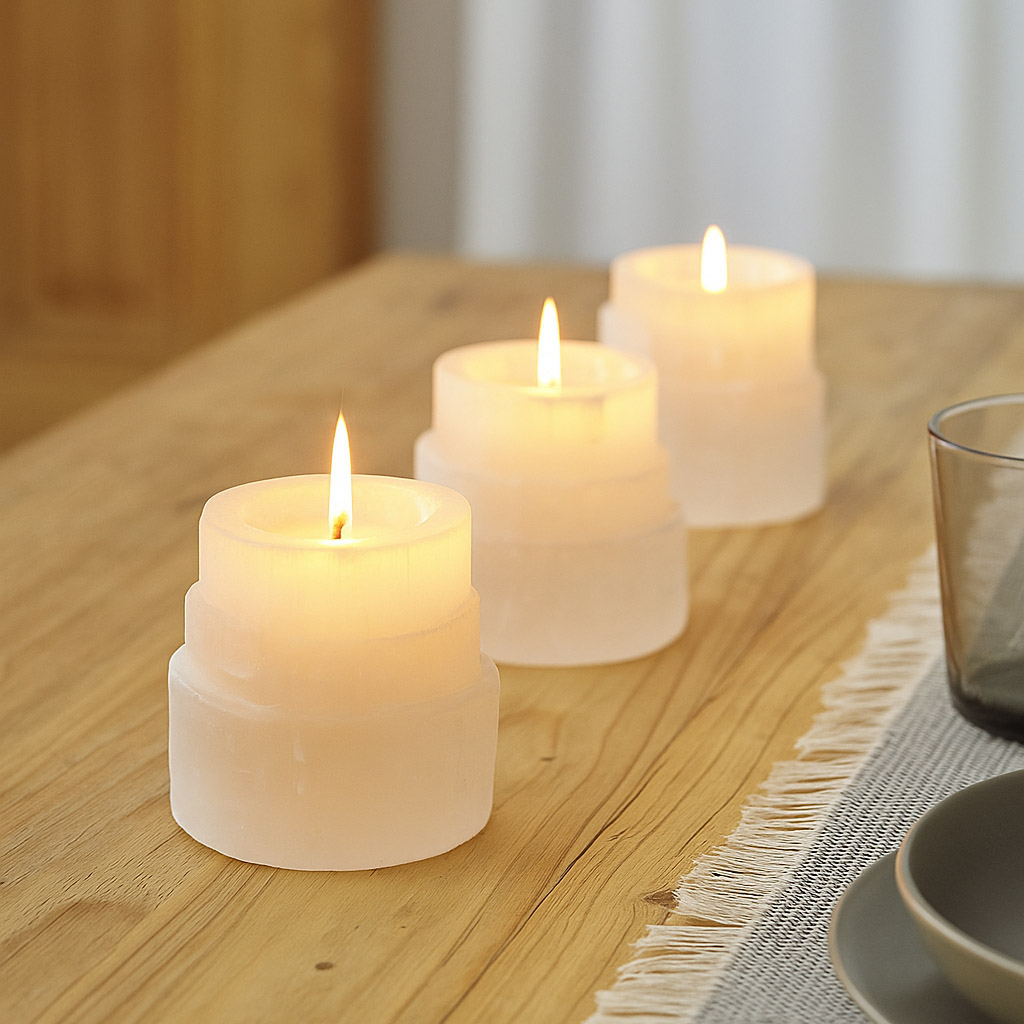 Image de Selenite Photophore Cathédrale 6cm