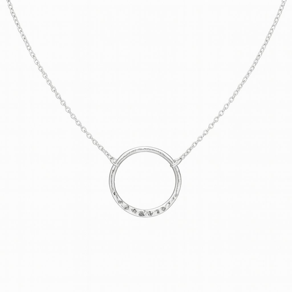 Bild von "Circle in the sky " Kreis 14mm mit CZ Halskette, Silber 925