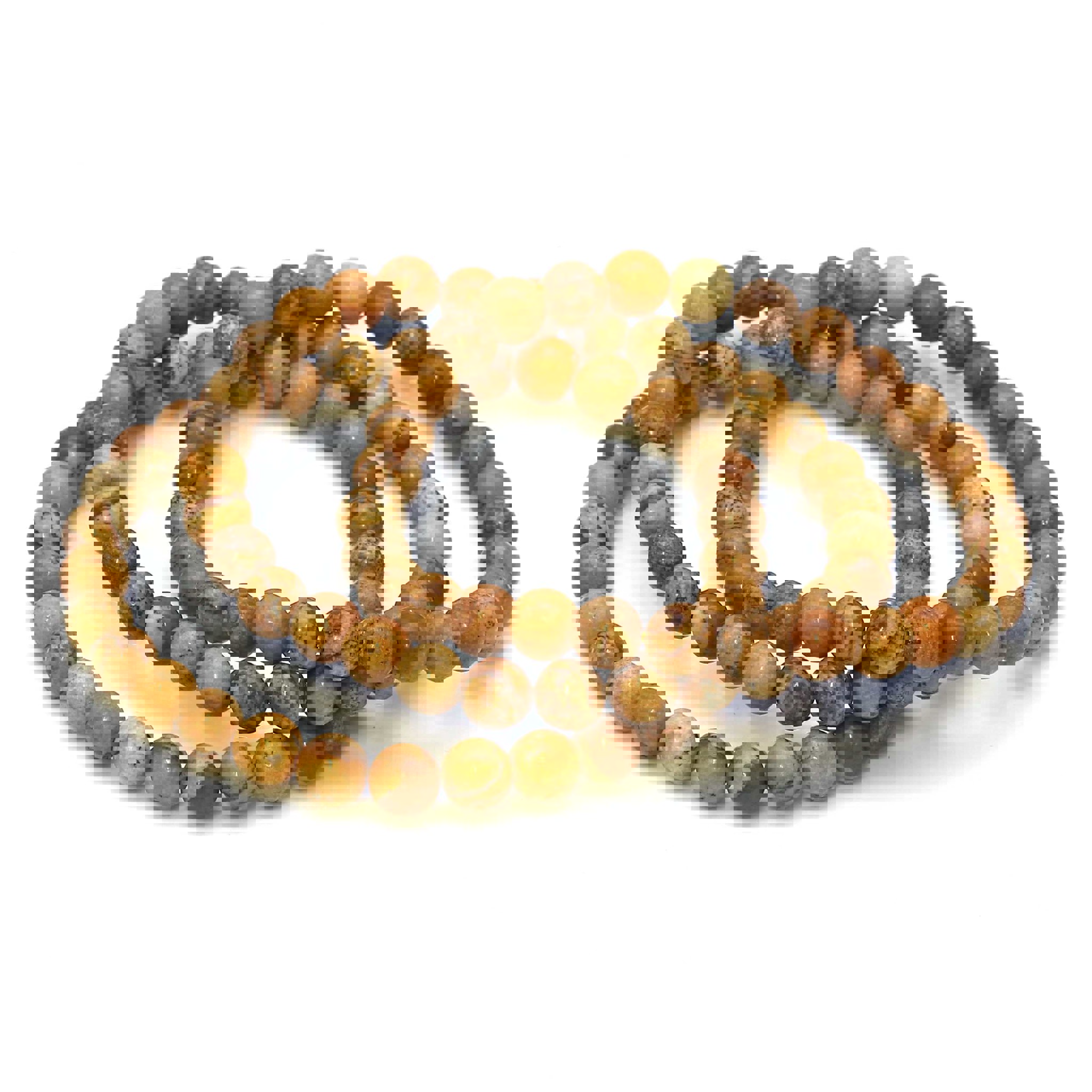 Immagine di Bracciale di perline tonde di diaspro del paesaggio da 6 mm