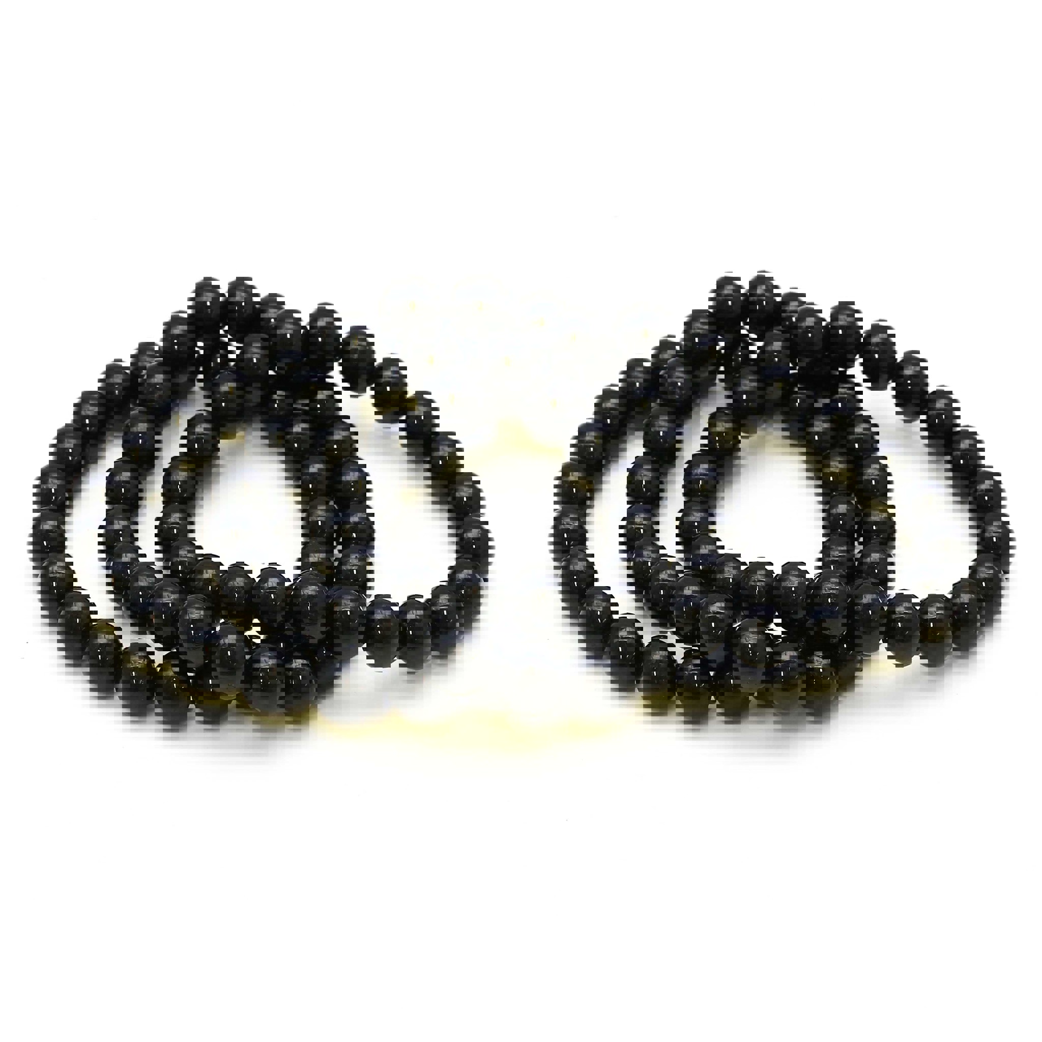 Immagine di Perline tonde (Schorl) 8 mm, bracciale standard satinato