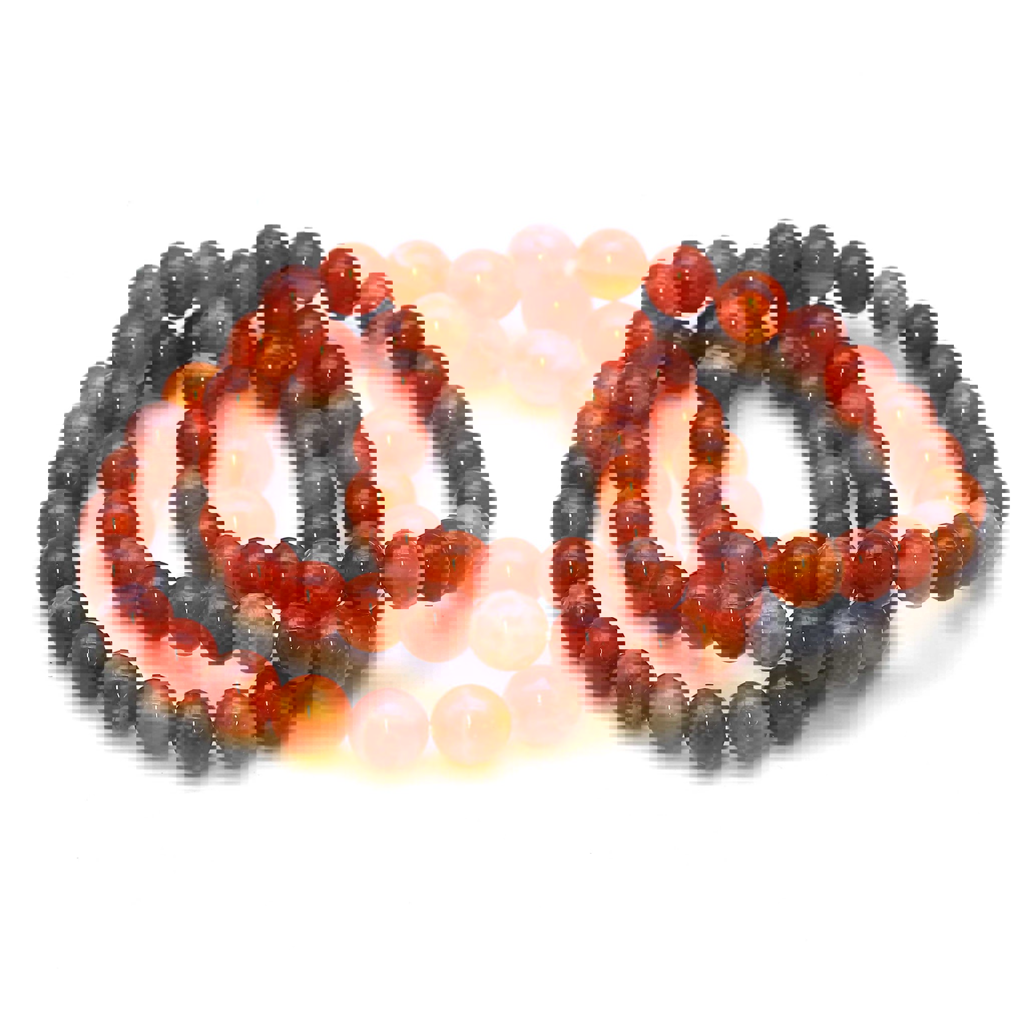 Immagine di Agata di fuoco (riscaldata) perline tonde 8 mm bracciale