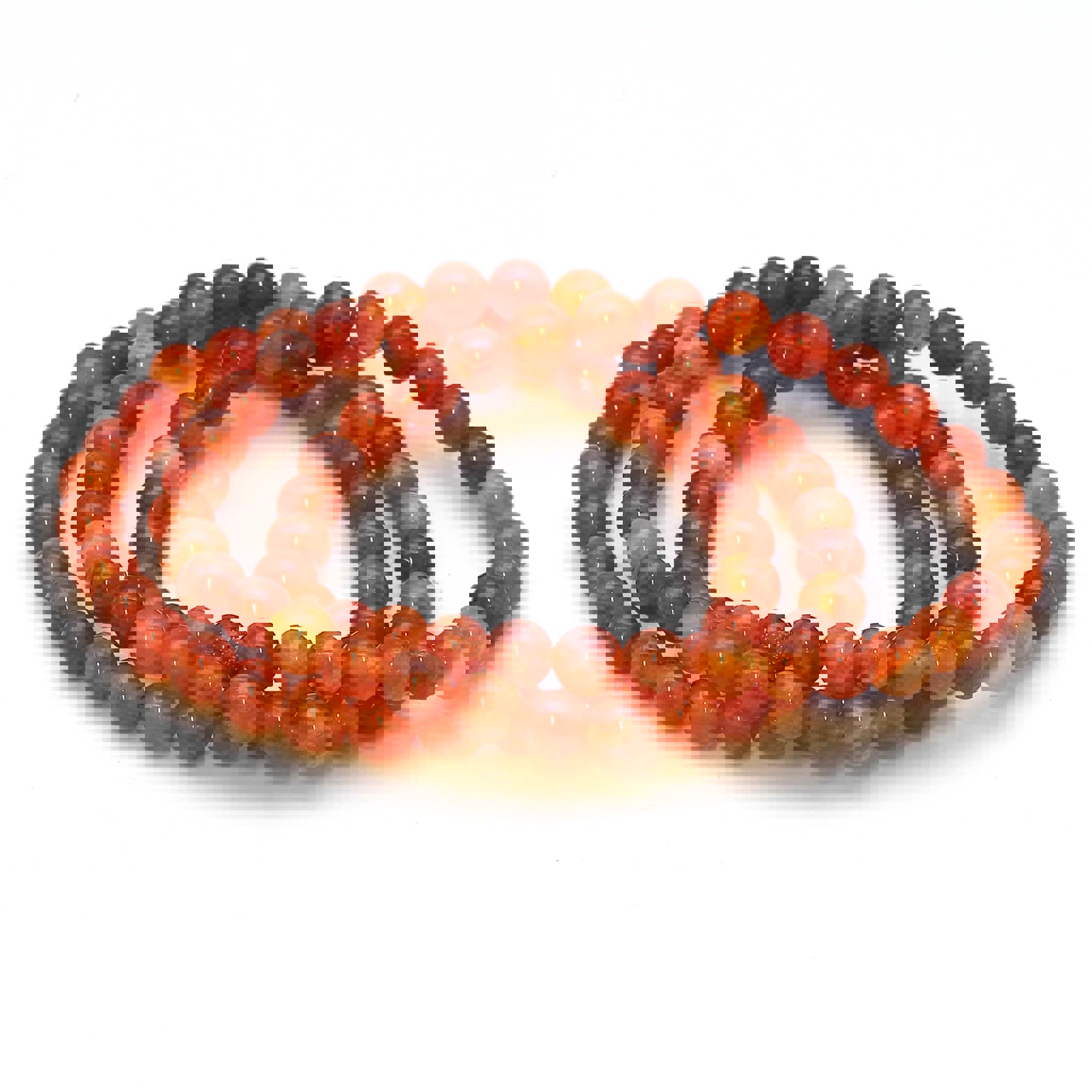 Immagine di Agata di fuoco (riscaldata) perline tonde 6 mm bracciale