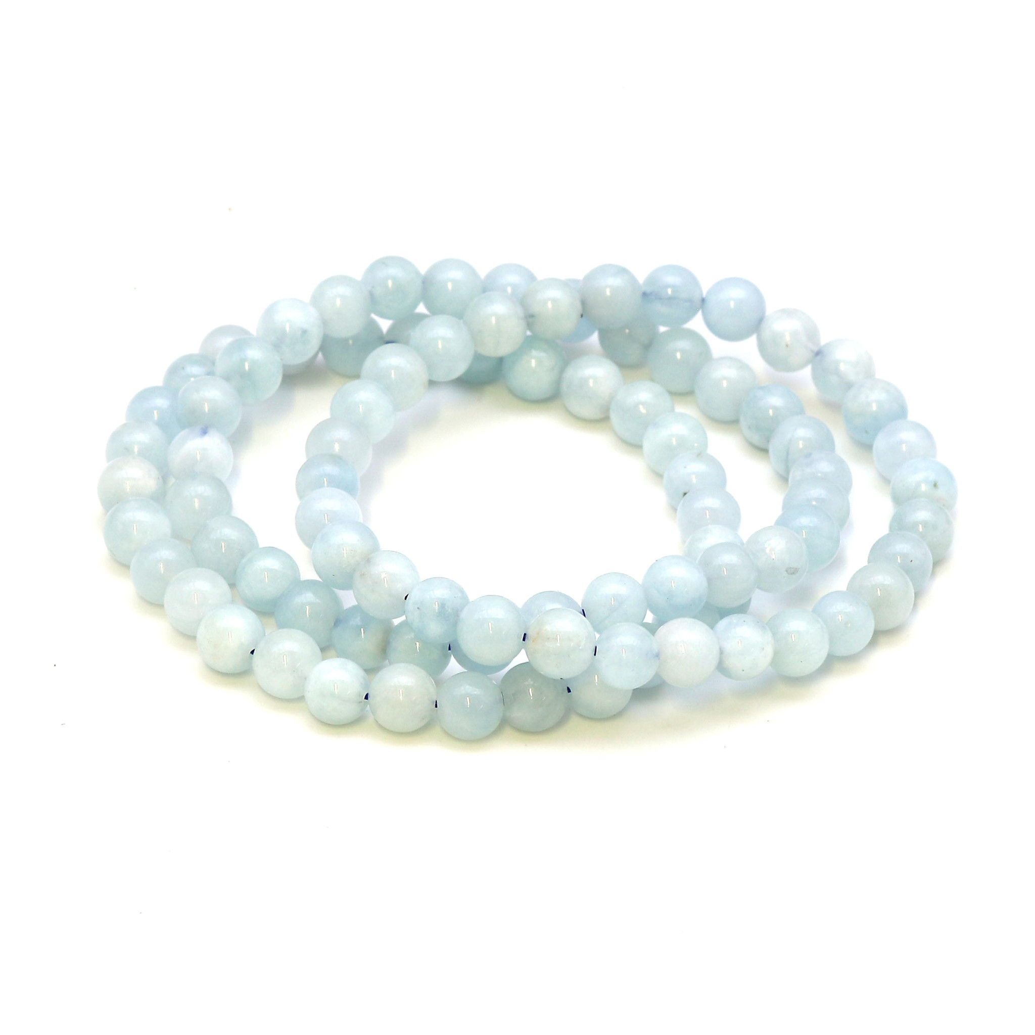 Immagine di Acquamarina perline tonde 6mm speciale bracciale