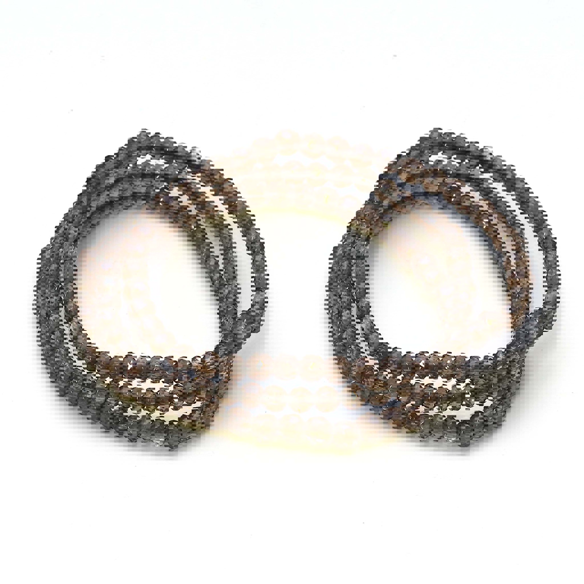 Immagine di Quarzo fume sfaccettato. Bracciale di perline tonde da 4 mm