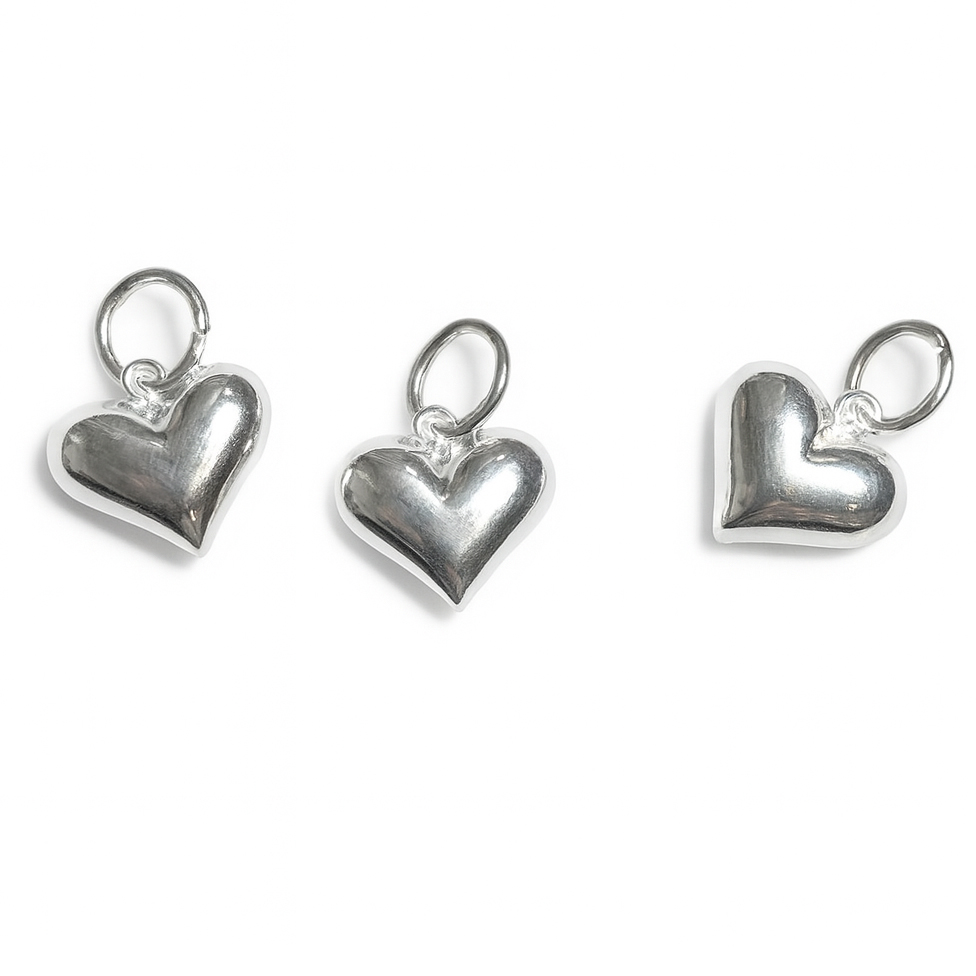 Bild von Herz 13.5x12.5mm mit Ring Charm, Silber 925 (VE: 3 Stk.)