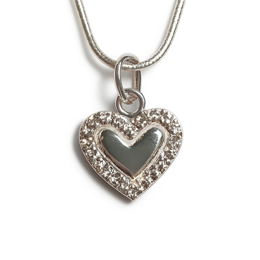 Bild von Herz 9mm mit CZ Charm, Silber 925