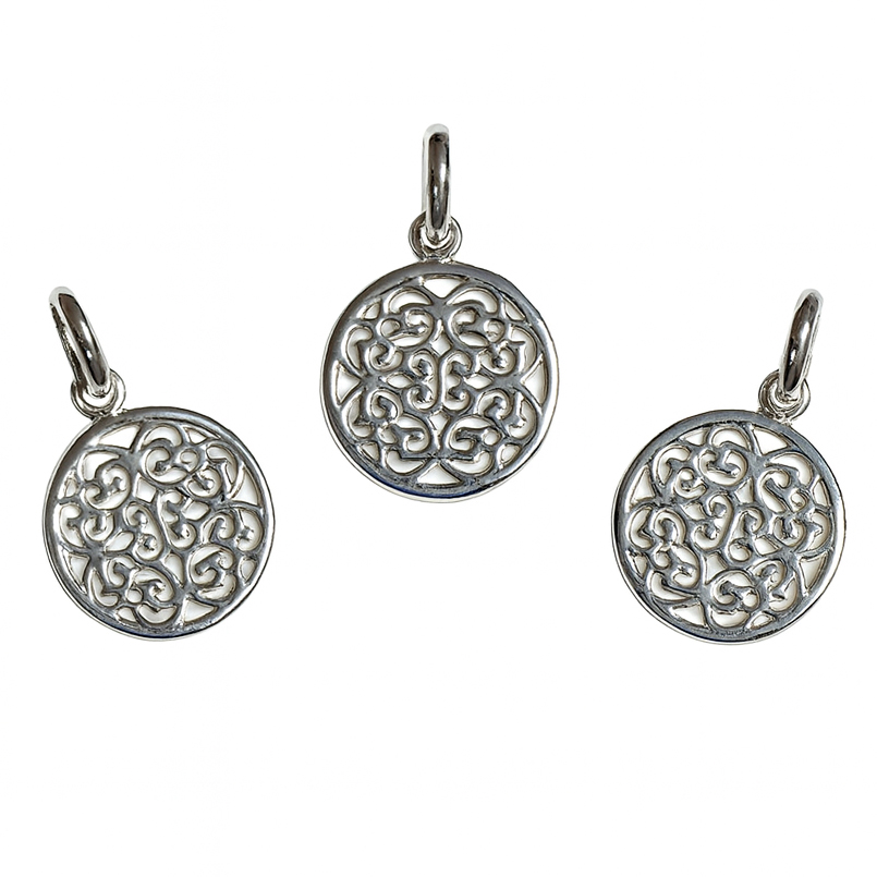 Bild von Mandala 13mm Anhänger, Silber 925 (VE: 3 Stk.)