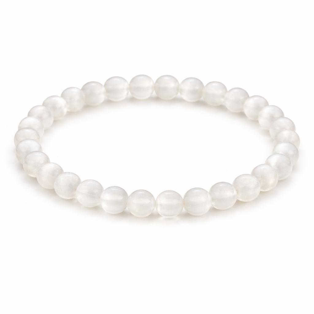 Immagine di Perline tonde di Selenite 6 mm per bracciale extra