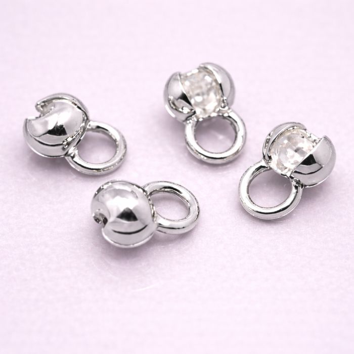 Bild von Kalotten 4mm, Silber 925 rhodiniert