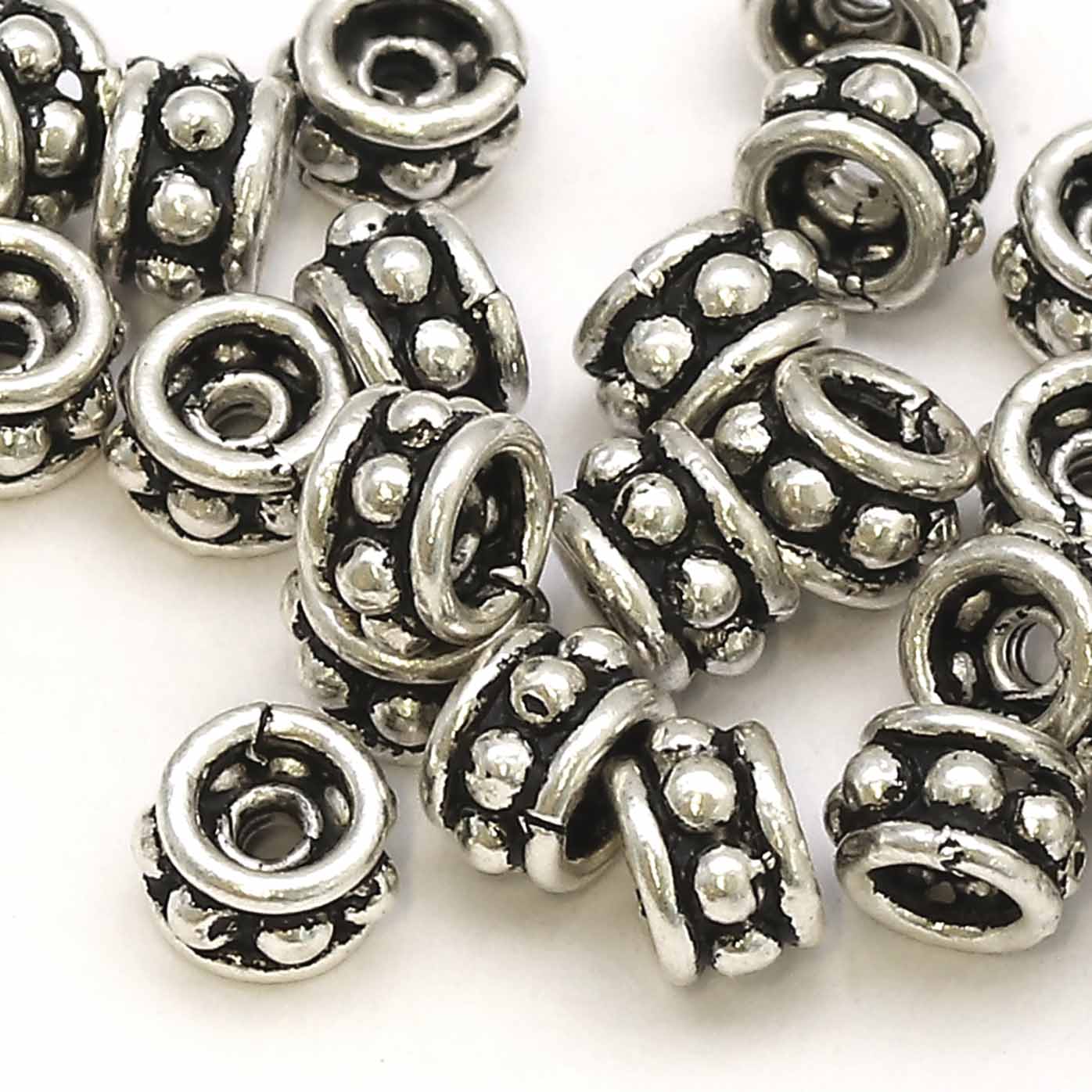 Bild von Walze verziert 5x3.2mm, Silber 925 geschwärzt