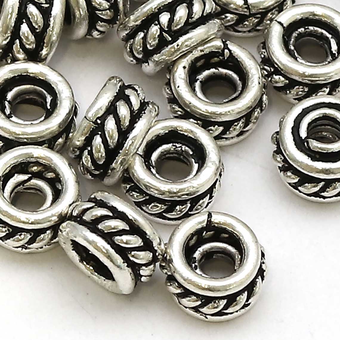 Bild von Rondellen gedreht 5x3mm, Silber 925 geschwärzt