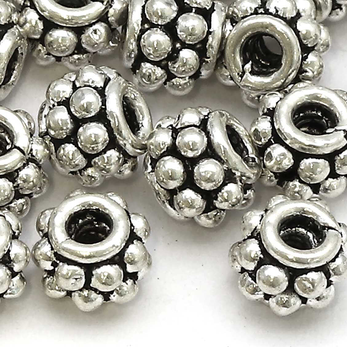 Bild von Walze verziert 5.5x4.5mm, Silber 925 geschwärzt