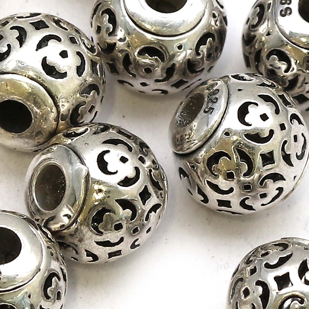Bild von ornamentierte Kugeln 9mm, Silber 925