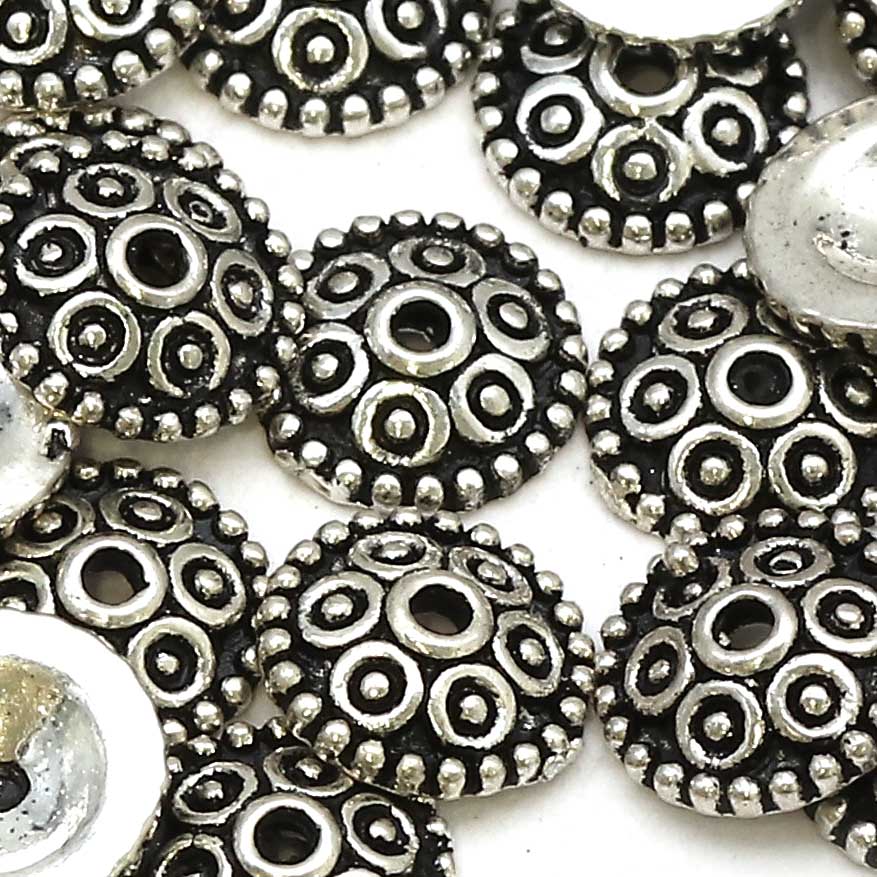 Bild von Perlkappe verziert 6.7mm, Silber 925 geschwärzt