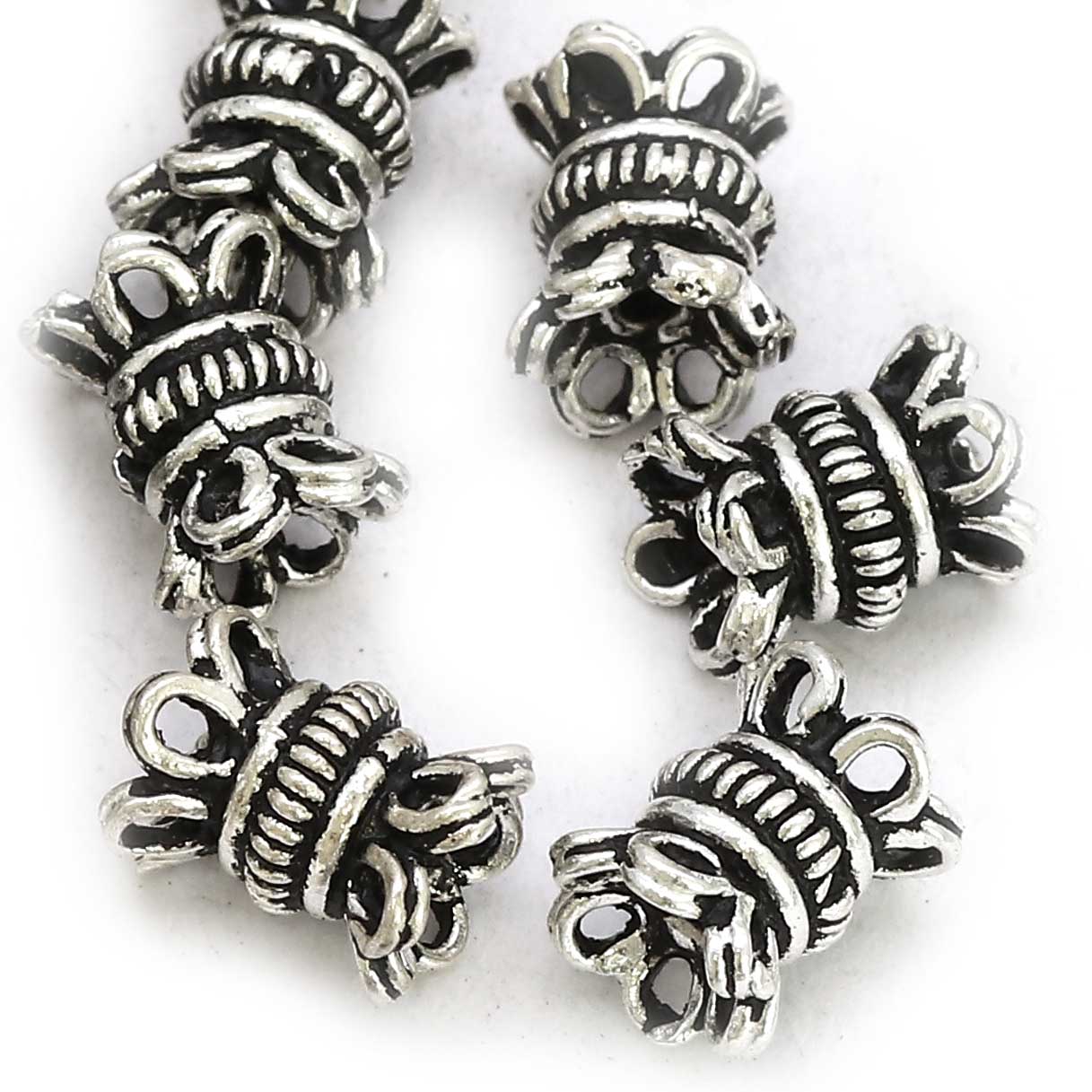 Bild von Zylinder verziert 8x6.3mm, Silber 925 geschwärzt