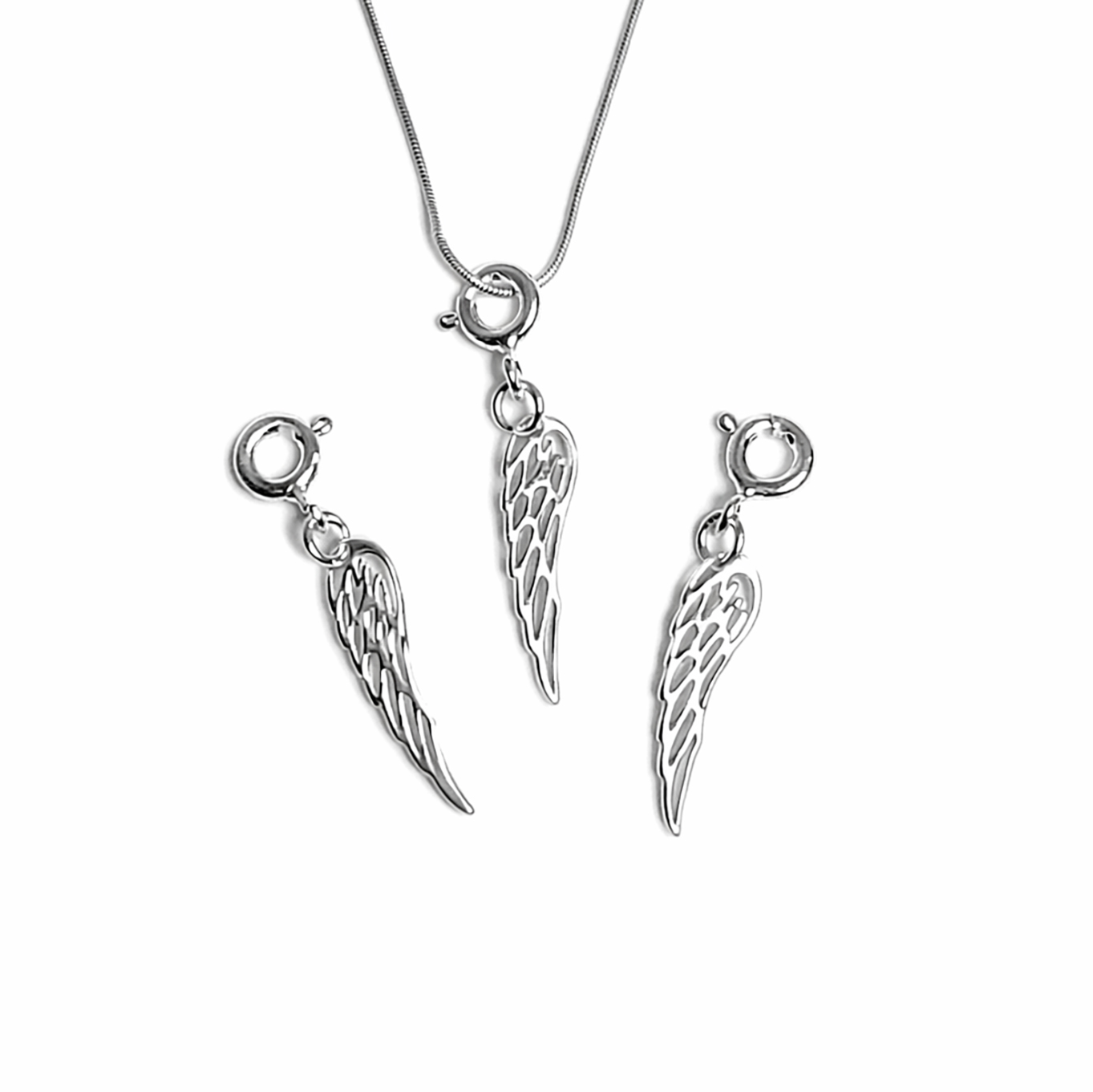 Bild von Engelsflügel 19x6mm mit Federring, Silber 925 (VE: 3 Stk.)
