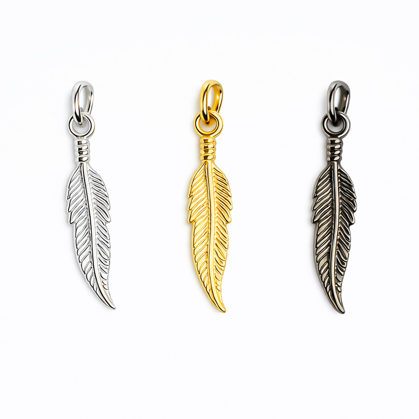 Bild von Feder 25mm mit Ring Anhänger, Silber 925 (VE: 3 Stk.)